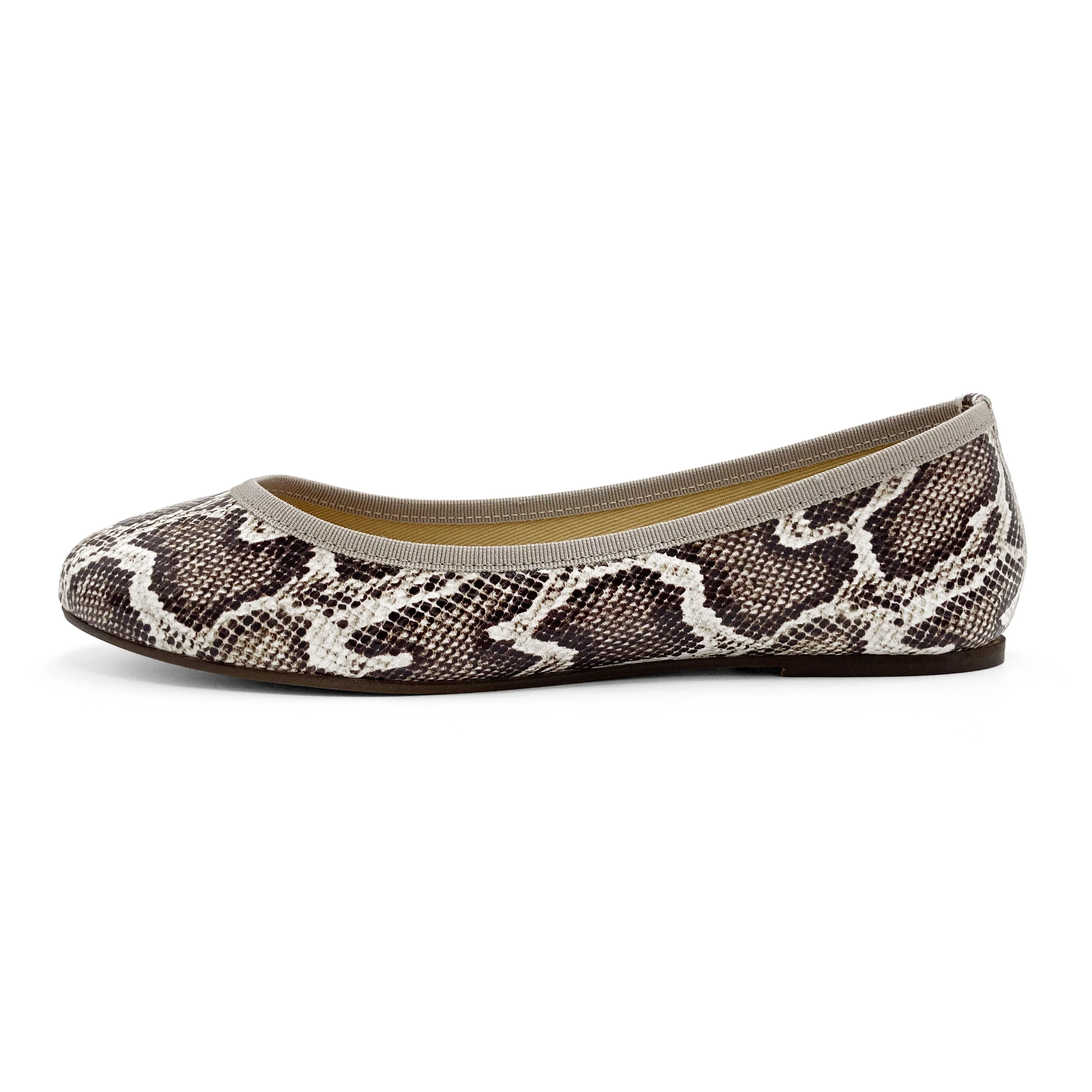 Animal print python-effect leather ballet flats - Image 4