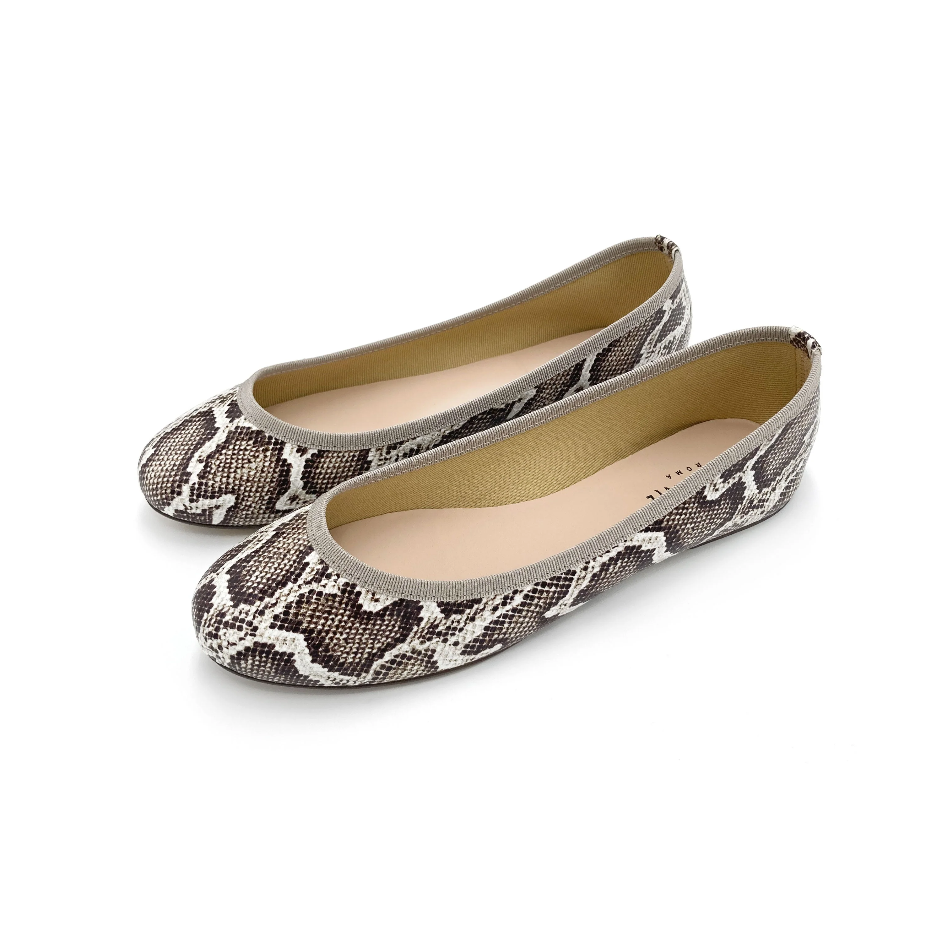 Animal print python-effect leather ballet flats - Image 5