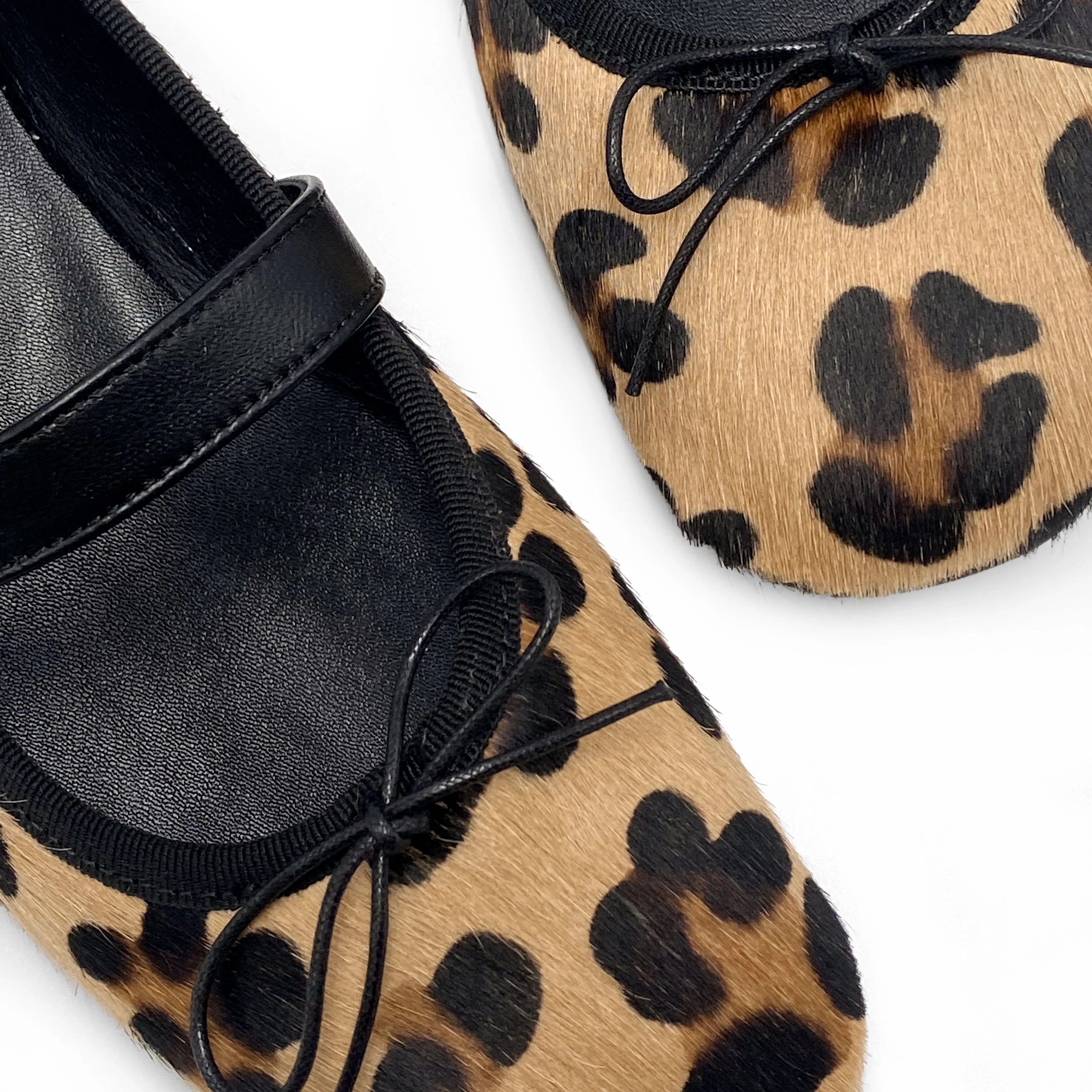 Animalier calf hair ballet flats with strap - Image 3