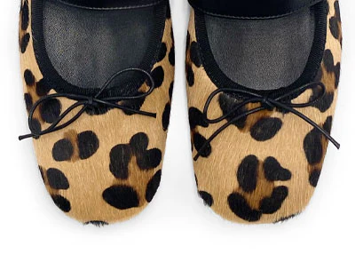 Animalier calf hair ballet flats with strap - Image 6