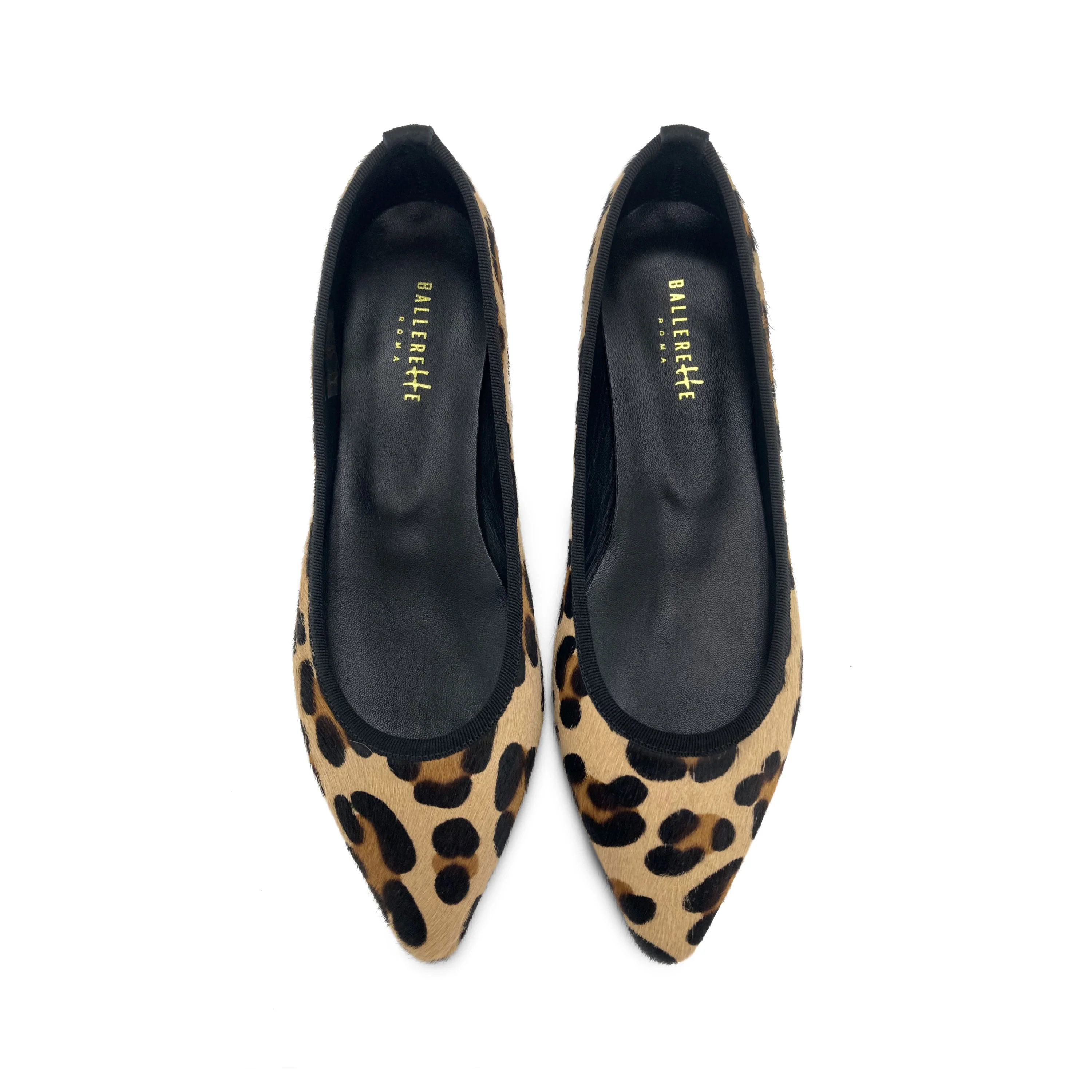 Animalier calf hair pointed toe ballet flats - Image 2