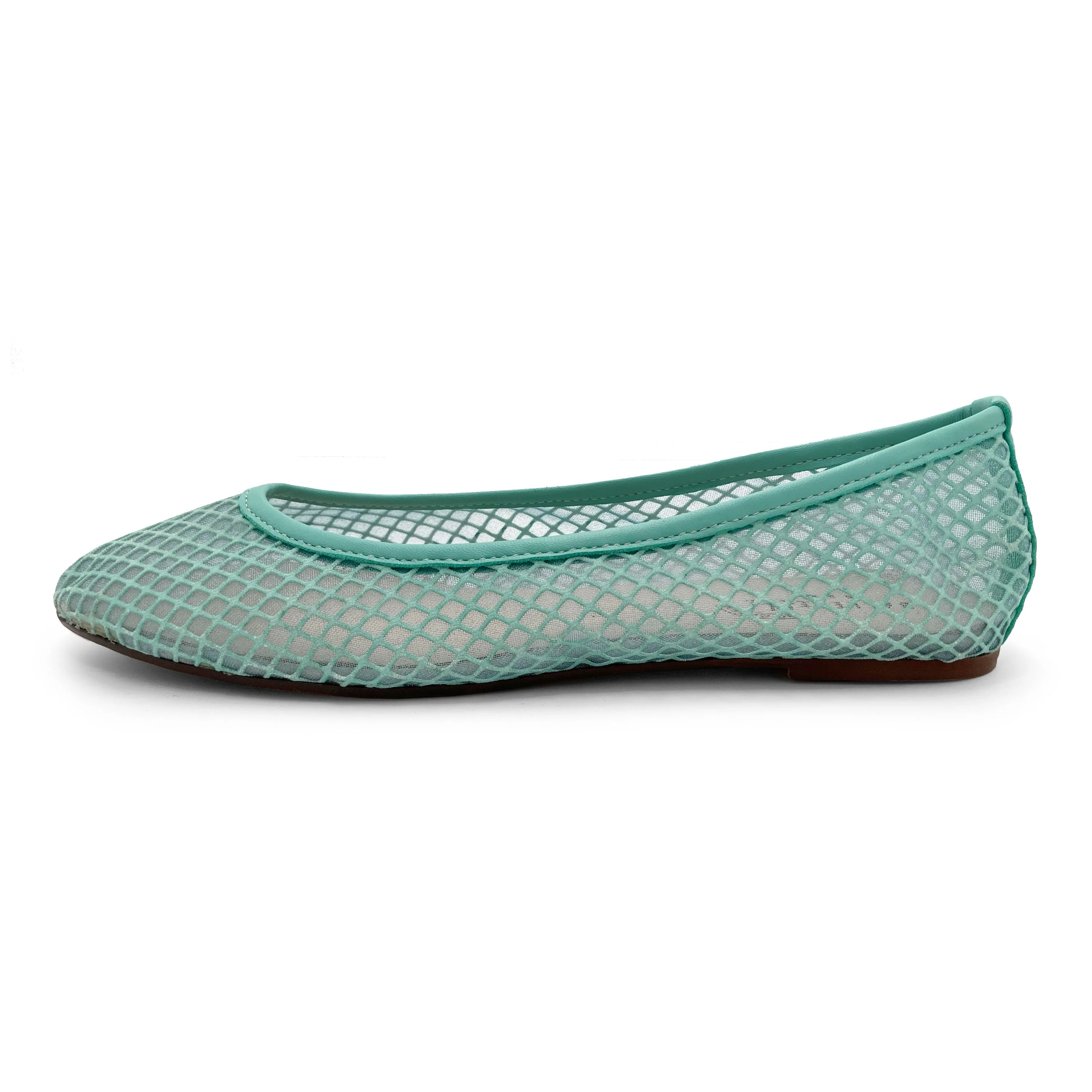 Aqua transparent mesh ballet flats in eco recycled fabric - Image 3