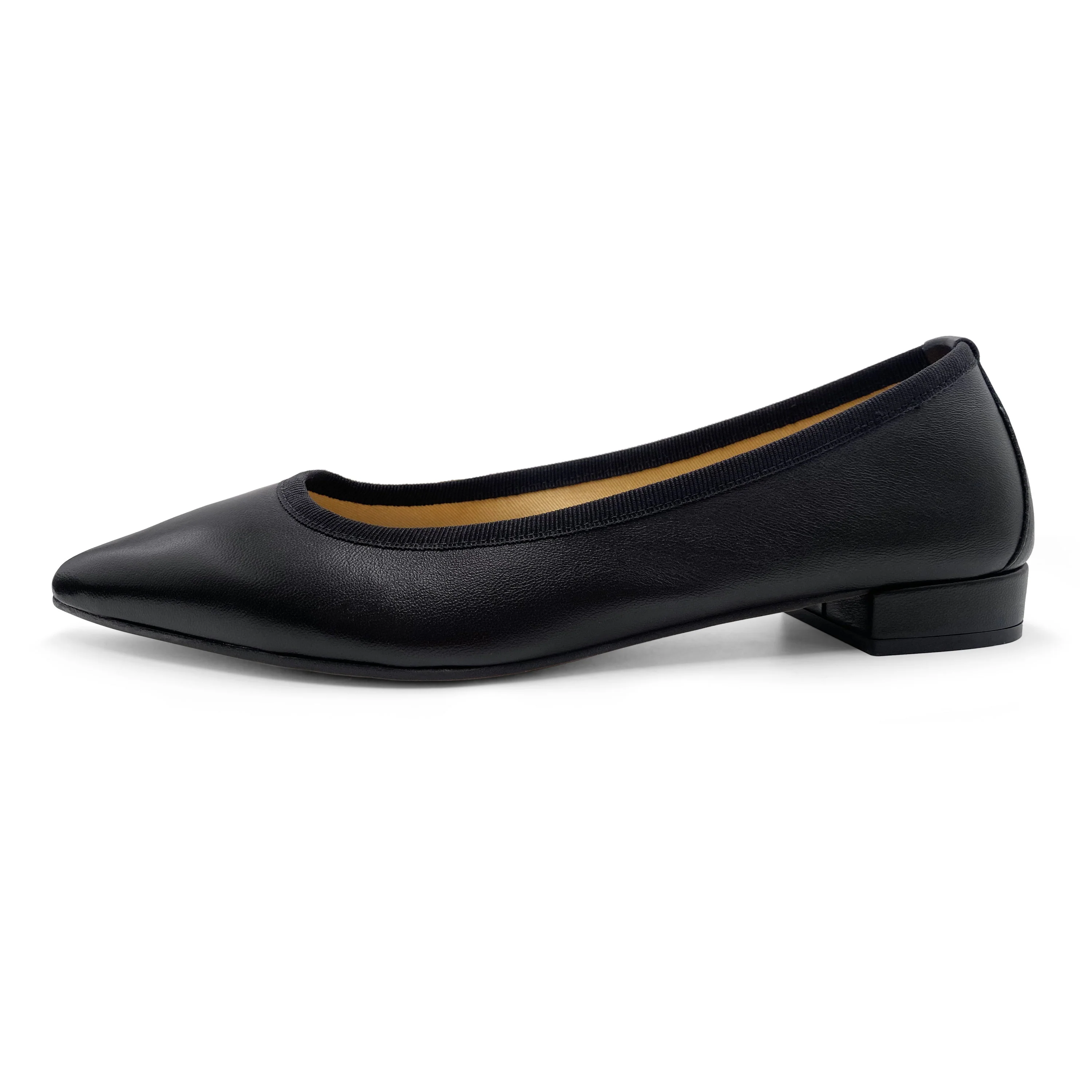 Pointed toe black leather ballet flats - Image 4
