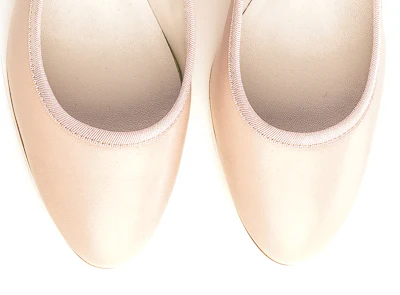 Beige leather pump ballet flats with high heel - Image 5