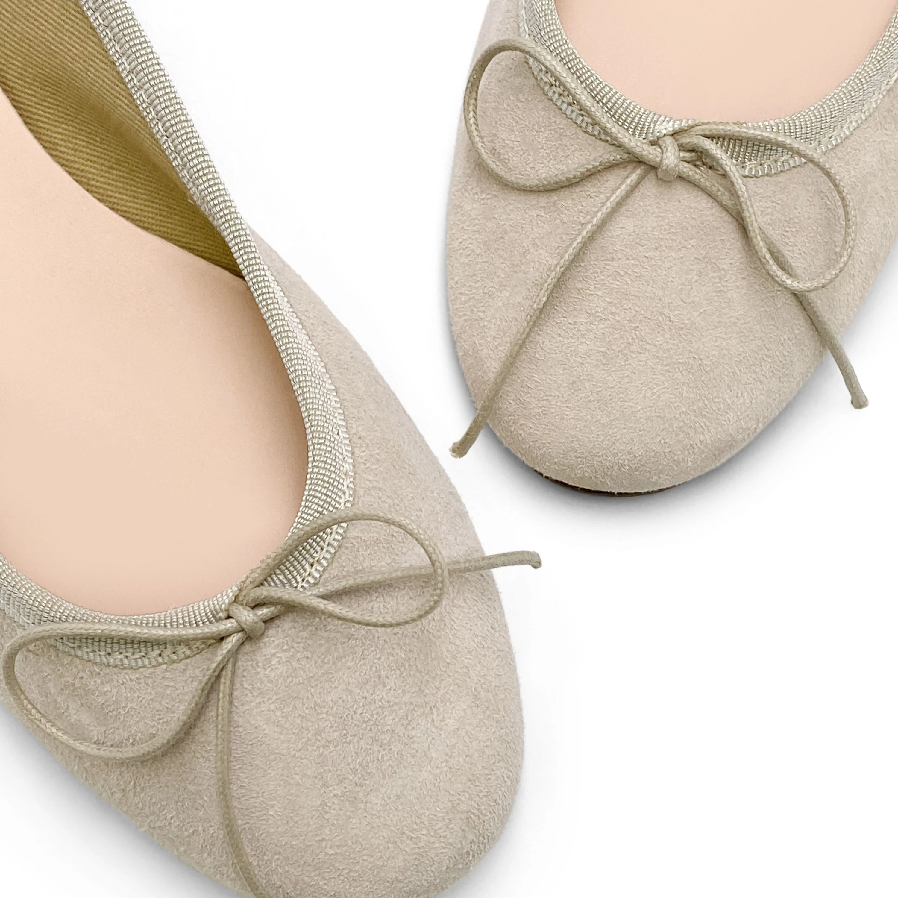Beige suede ballet flats - Image 3