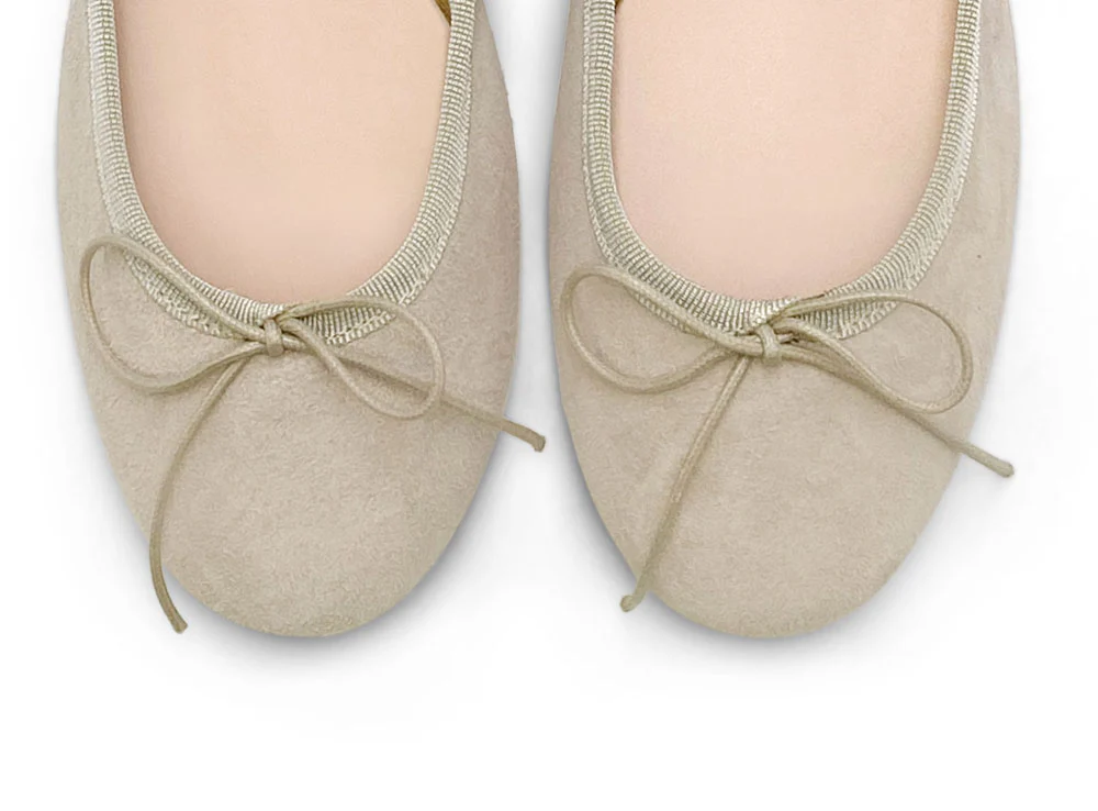 Beige suede ballet flats - Image 5