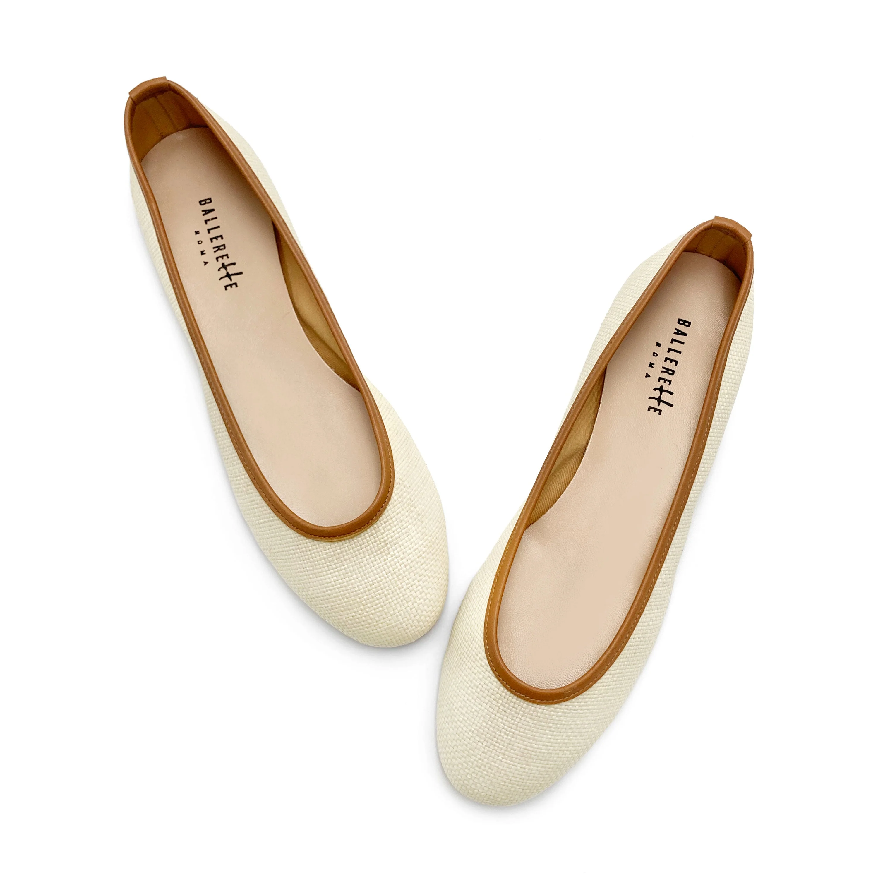 Beige summer raffia ballet flats - Image 2