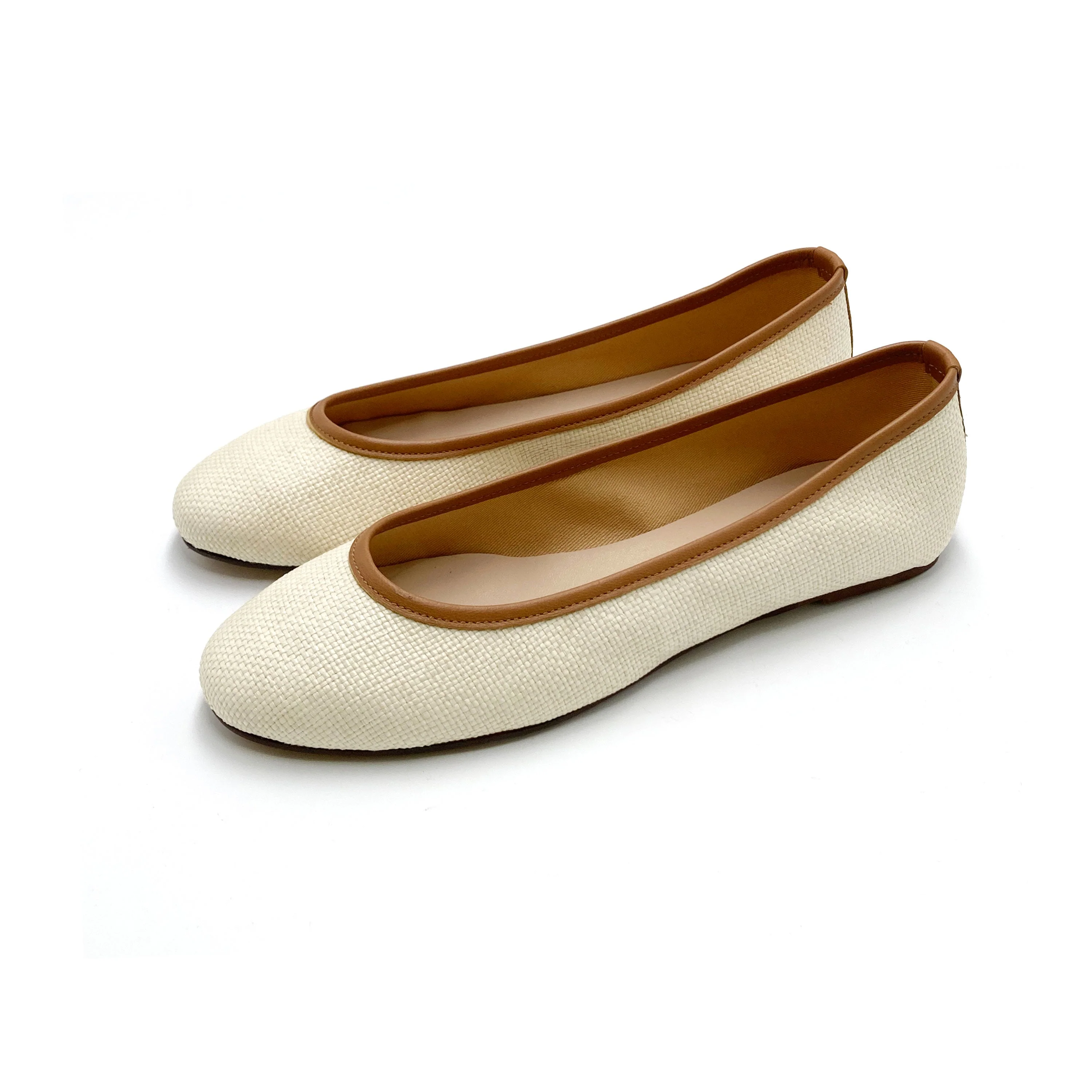 Beige summer raffia ballet flats - Image 4