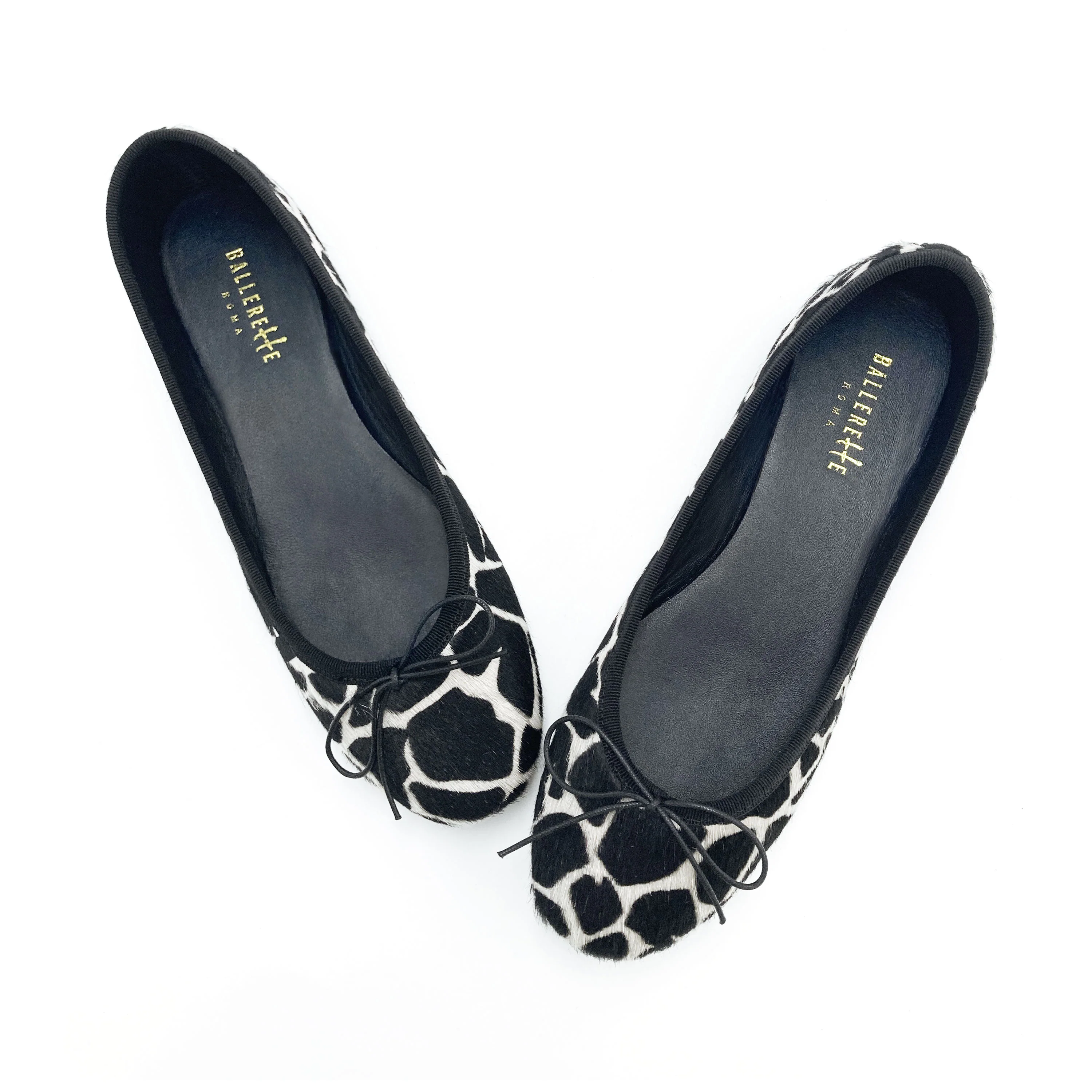 Black and white animal print ballet flats - Image 2