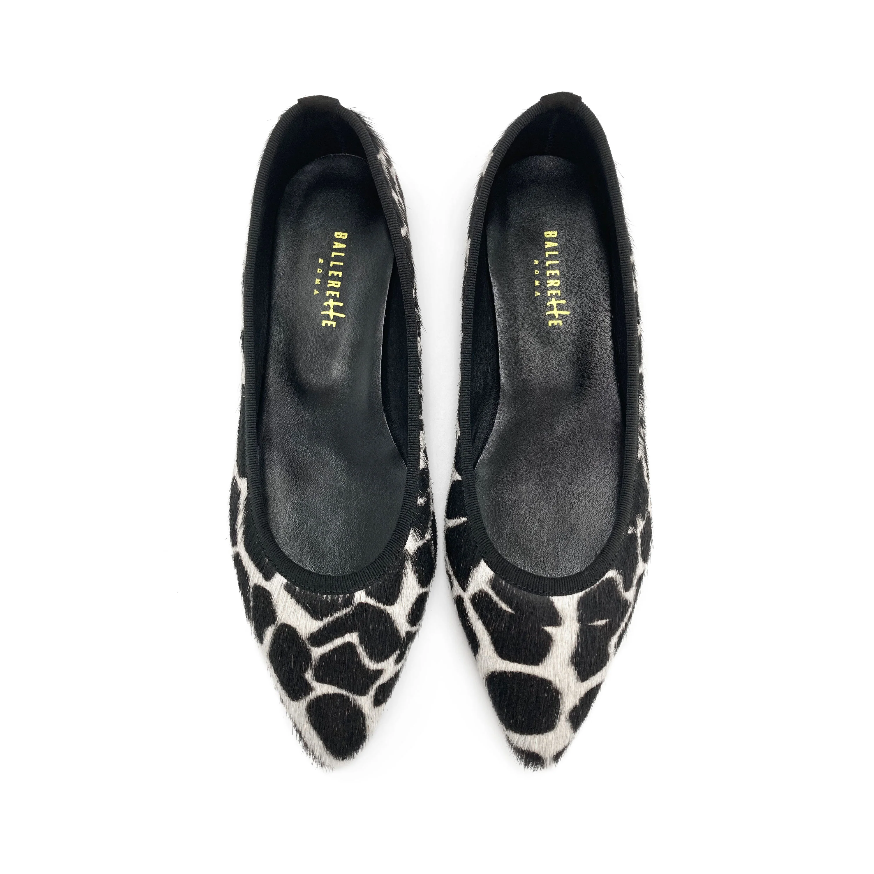 Black and white animal print pointed ballet flats - Image 2