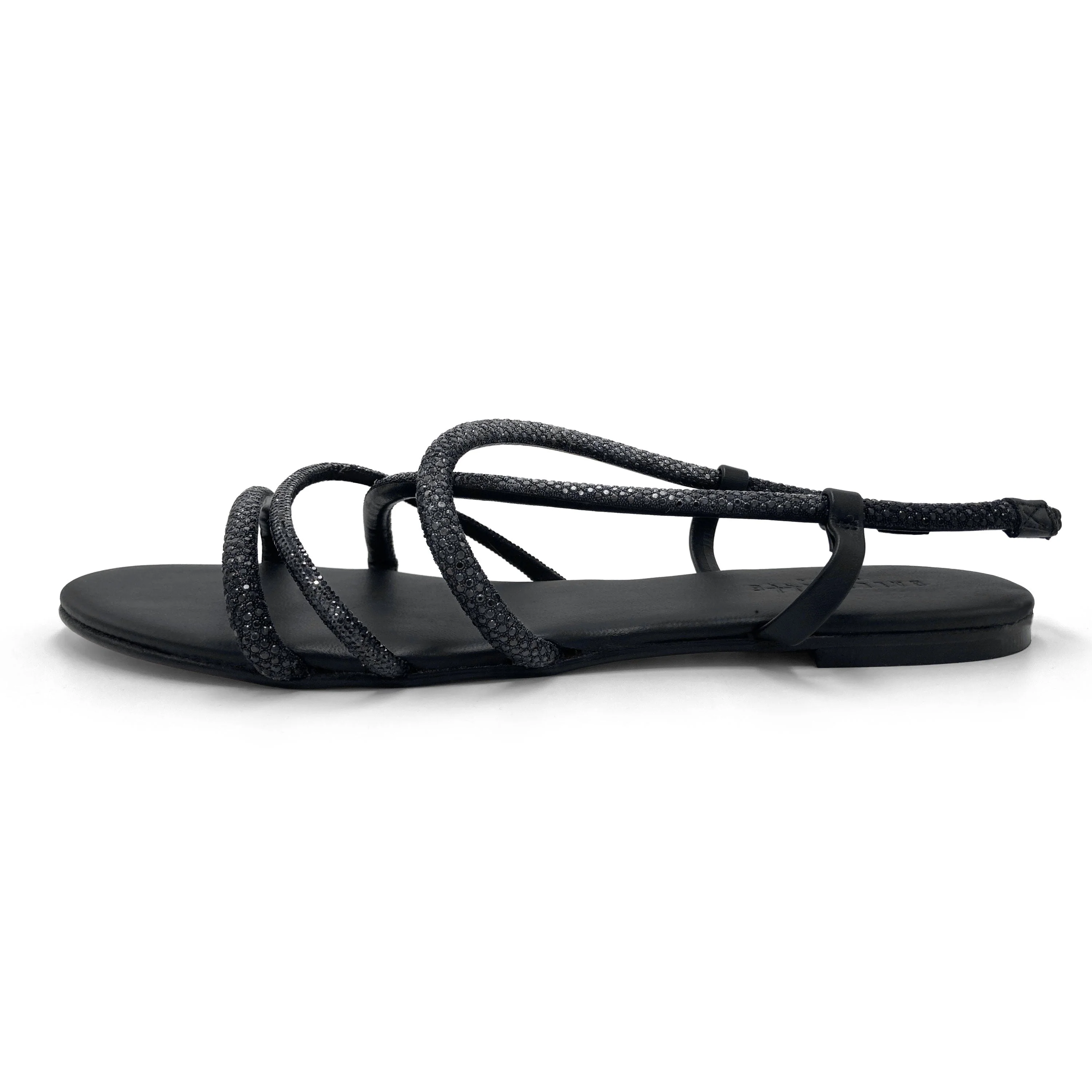 Black cage jeweled sandals with rhinestones - Image 4