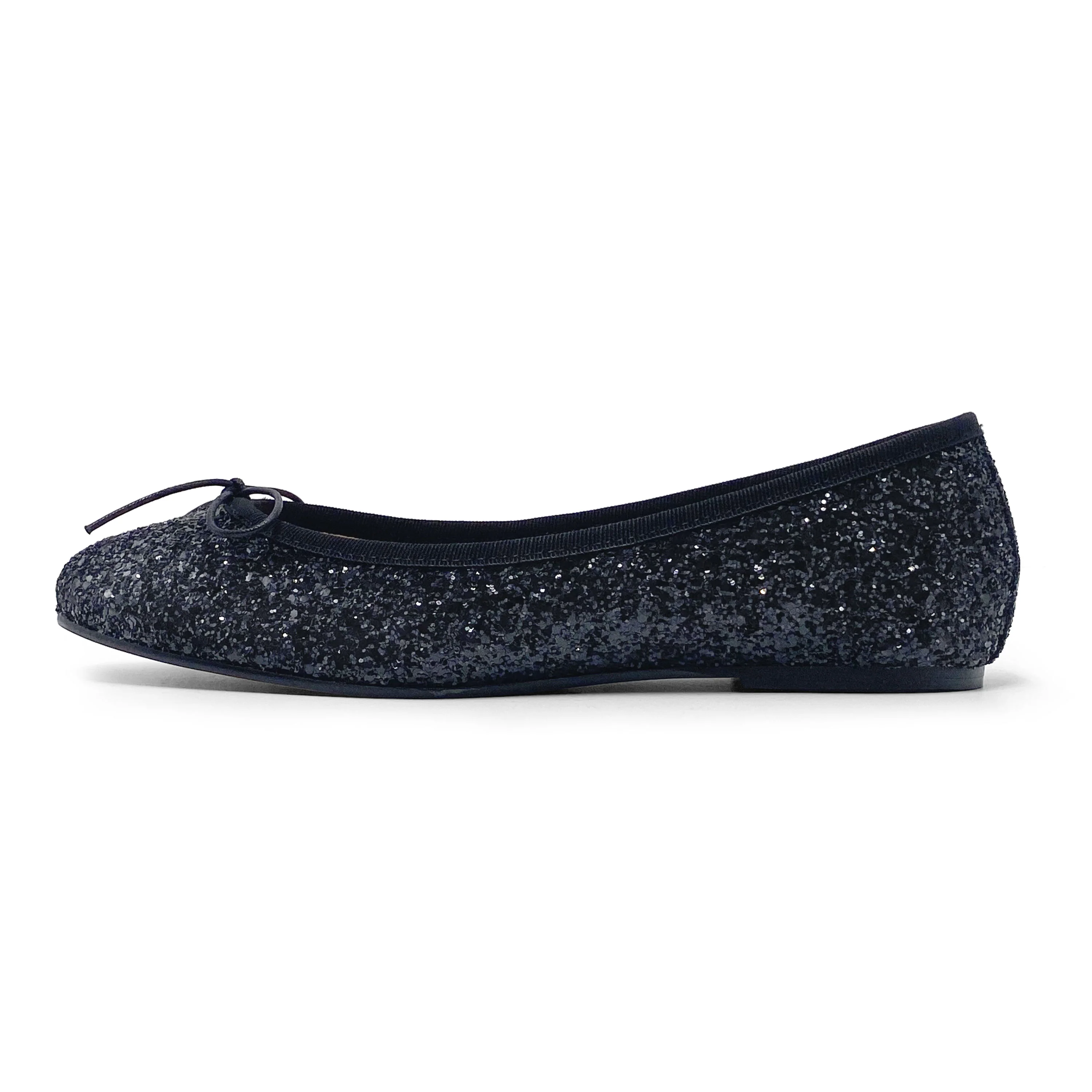TT GO GREEN Collection - Black glitter ballet flats in ECO fabric - Image 5