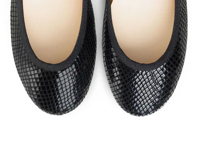 Black laminated suede ballet flats - Image 5