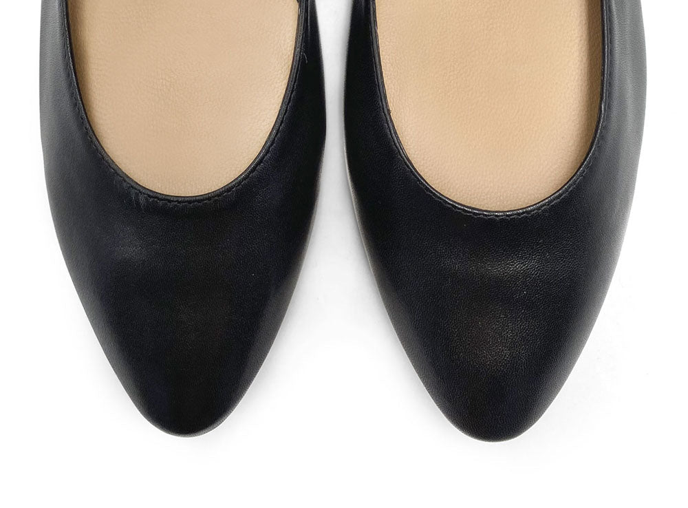 Black Mary Jane Ballet Flats with Straps - Image 5