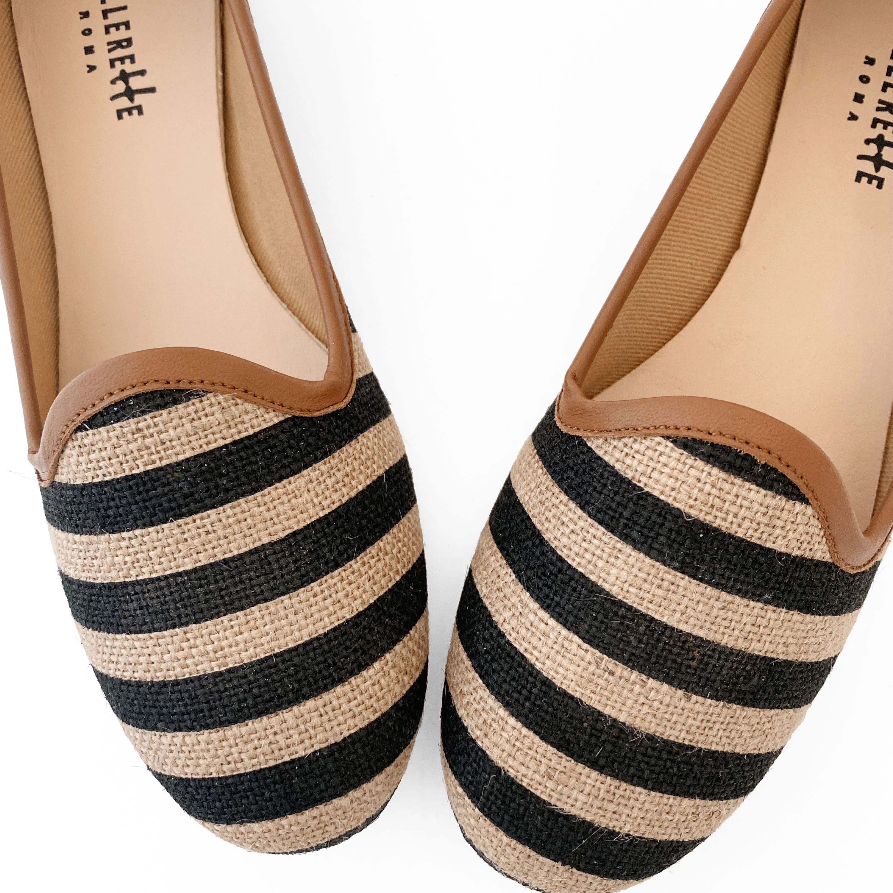 Black striped jute loafers - Image 4