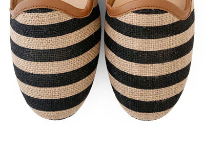 Black striped jute loafers - Image 5