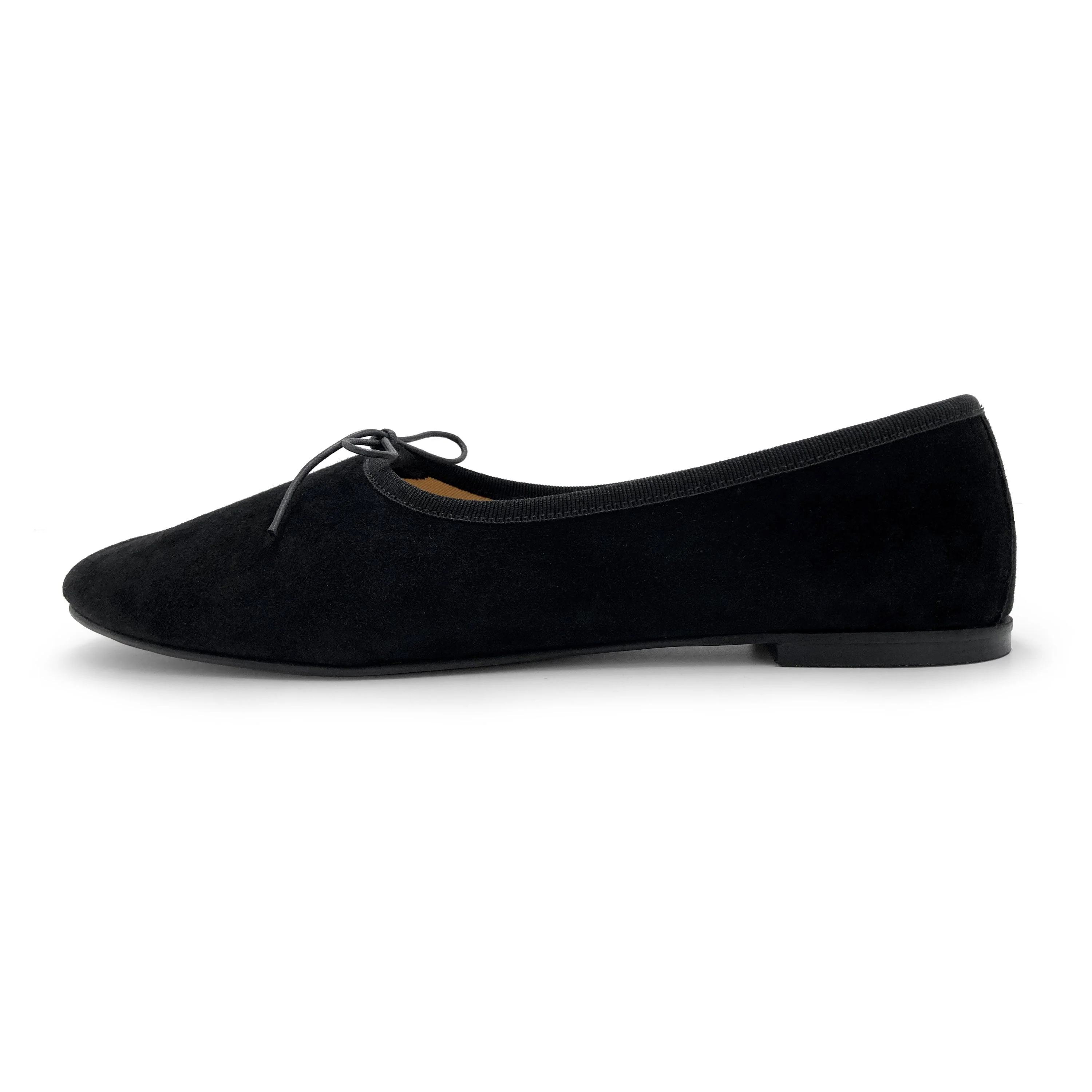 Black suede "glove shoes" ballet flats - Image 4