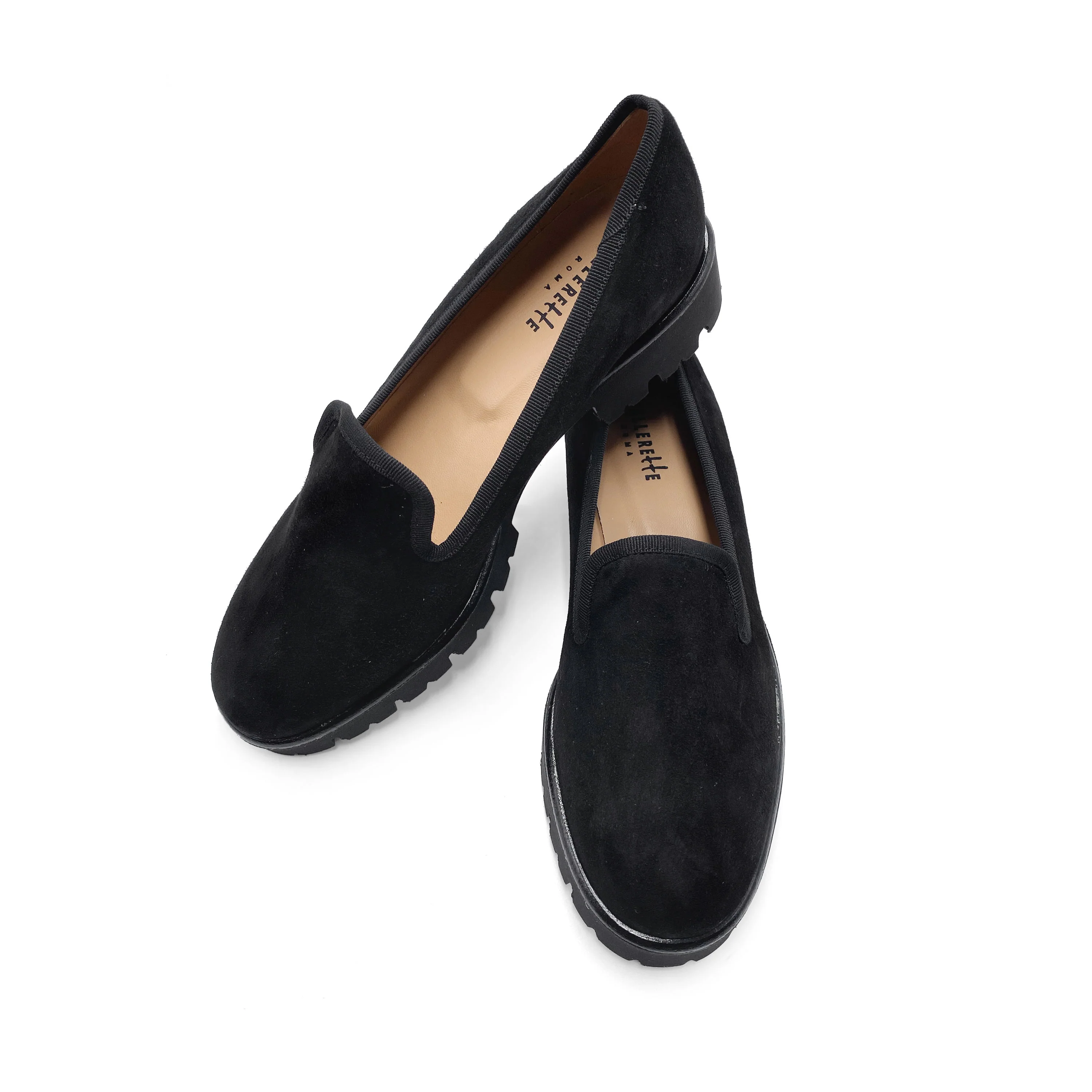 Black suede platform women moccasins - Image 3