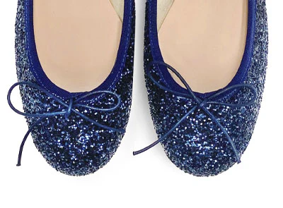 TT GO GREEN Collection - Blue glitter ballet flats in ECO fabric - Image 6