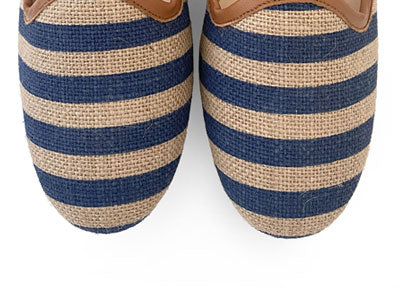 Blue striped jute loafers - Image 5