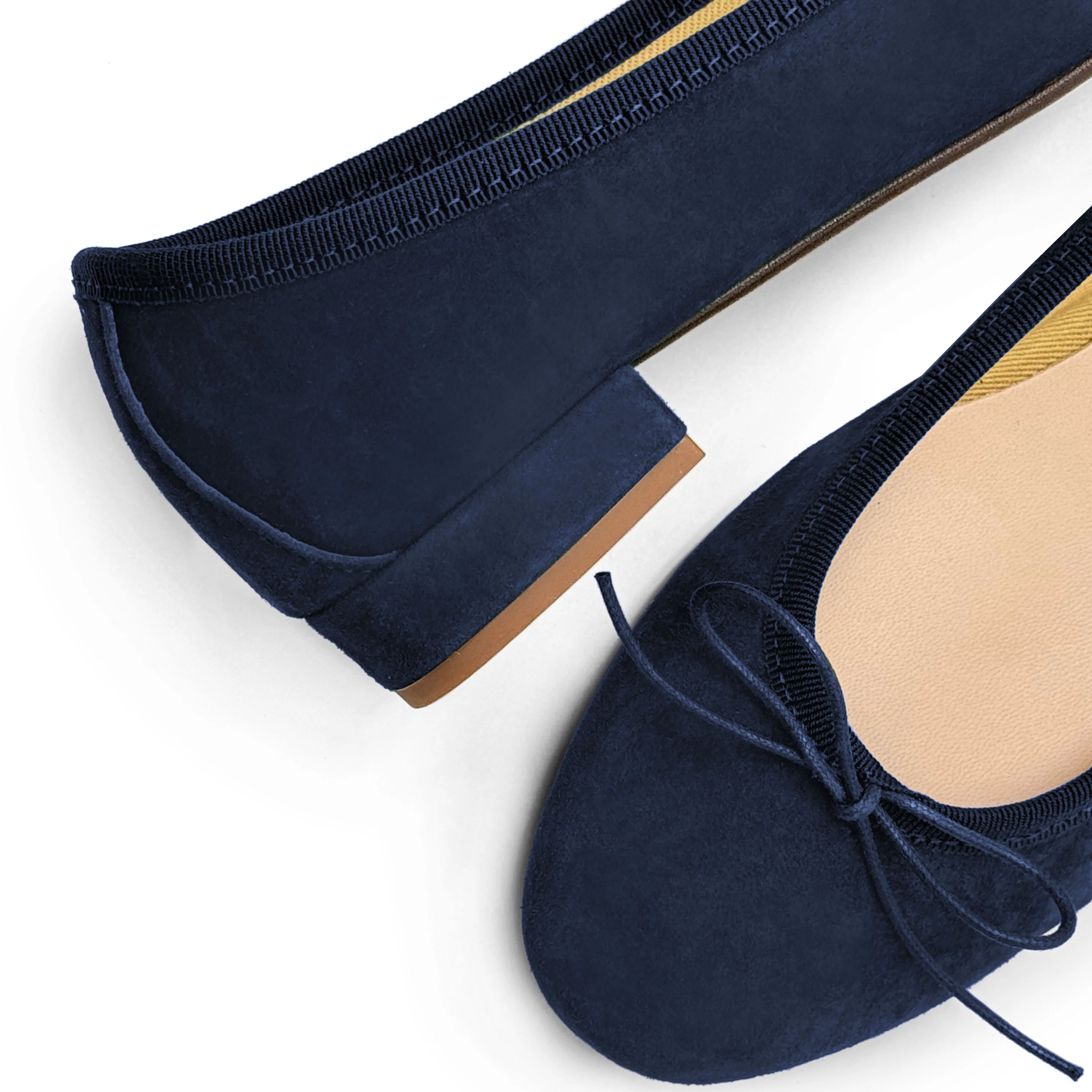 Blue suede medium heel ballet flats - Image 3