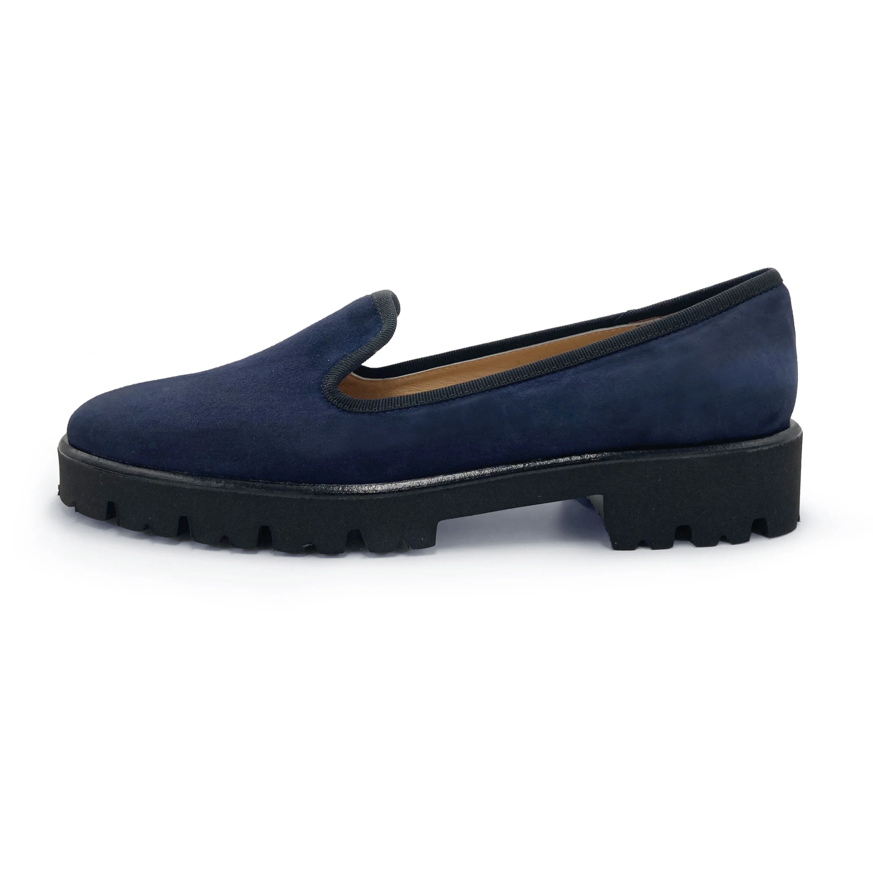 Blue suede platform women moccasins - Image 4