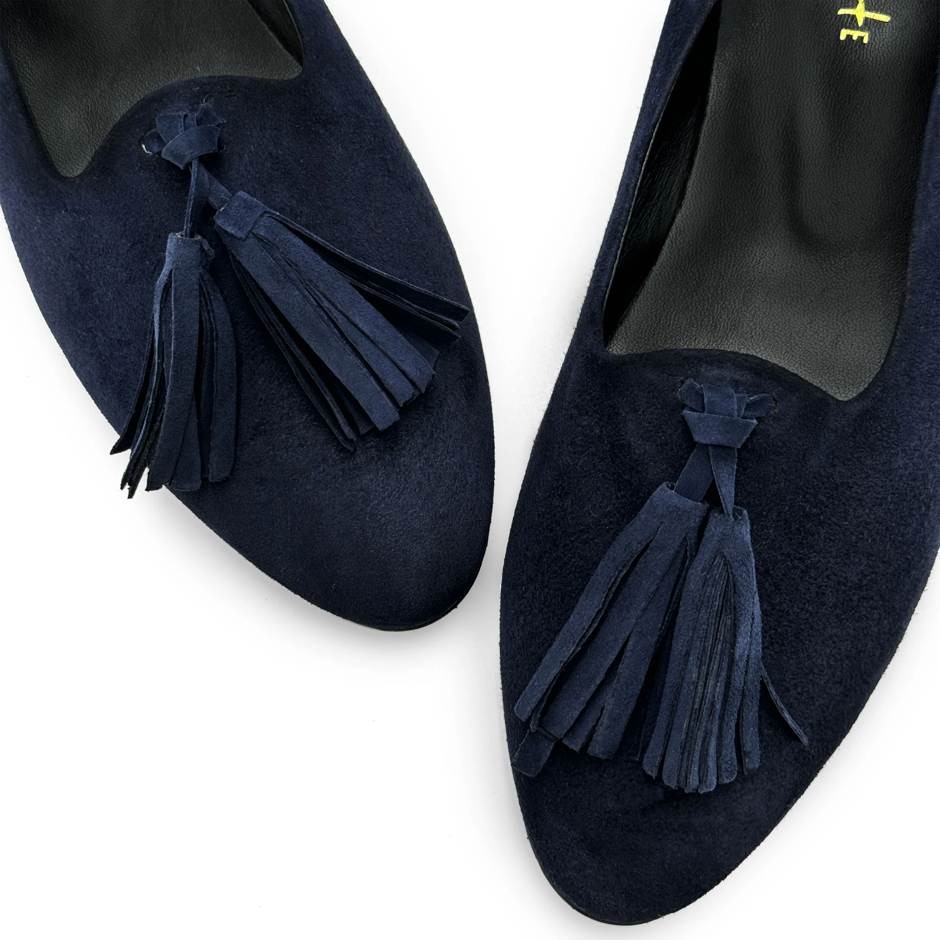 Blue suede women moccasins with tassels - Image 2
