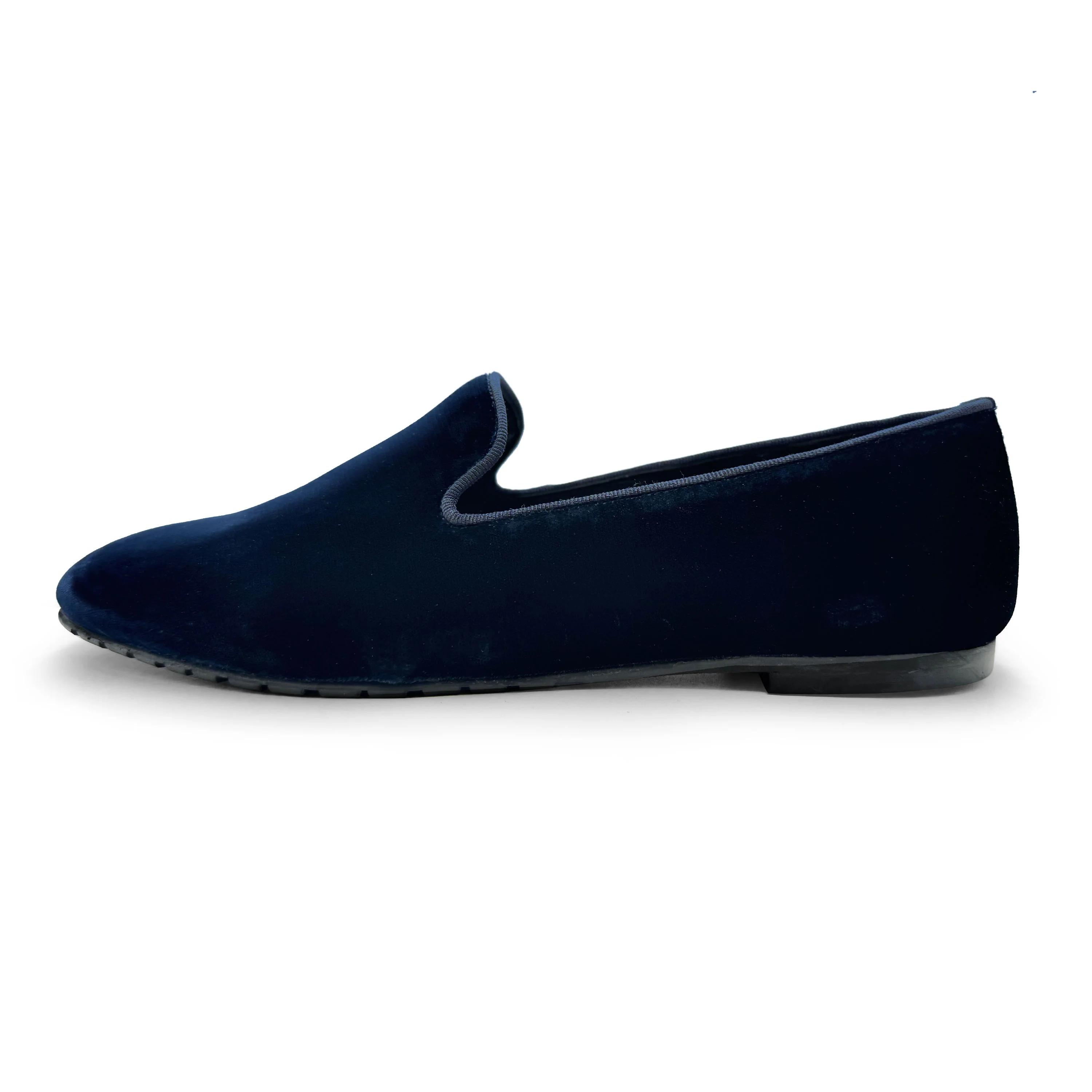 Blue velvet women's loafers - Image 3