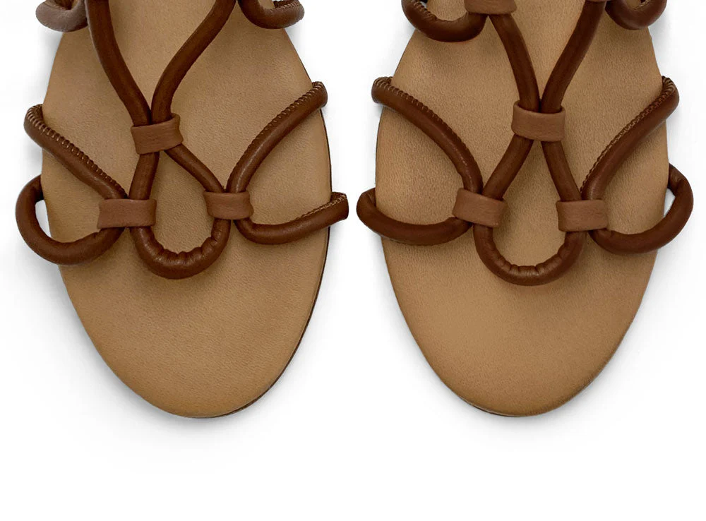 Brown leather lace up Gladiator sandals - Image 5