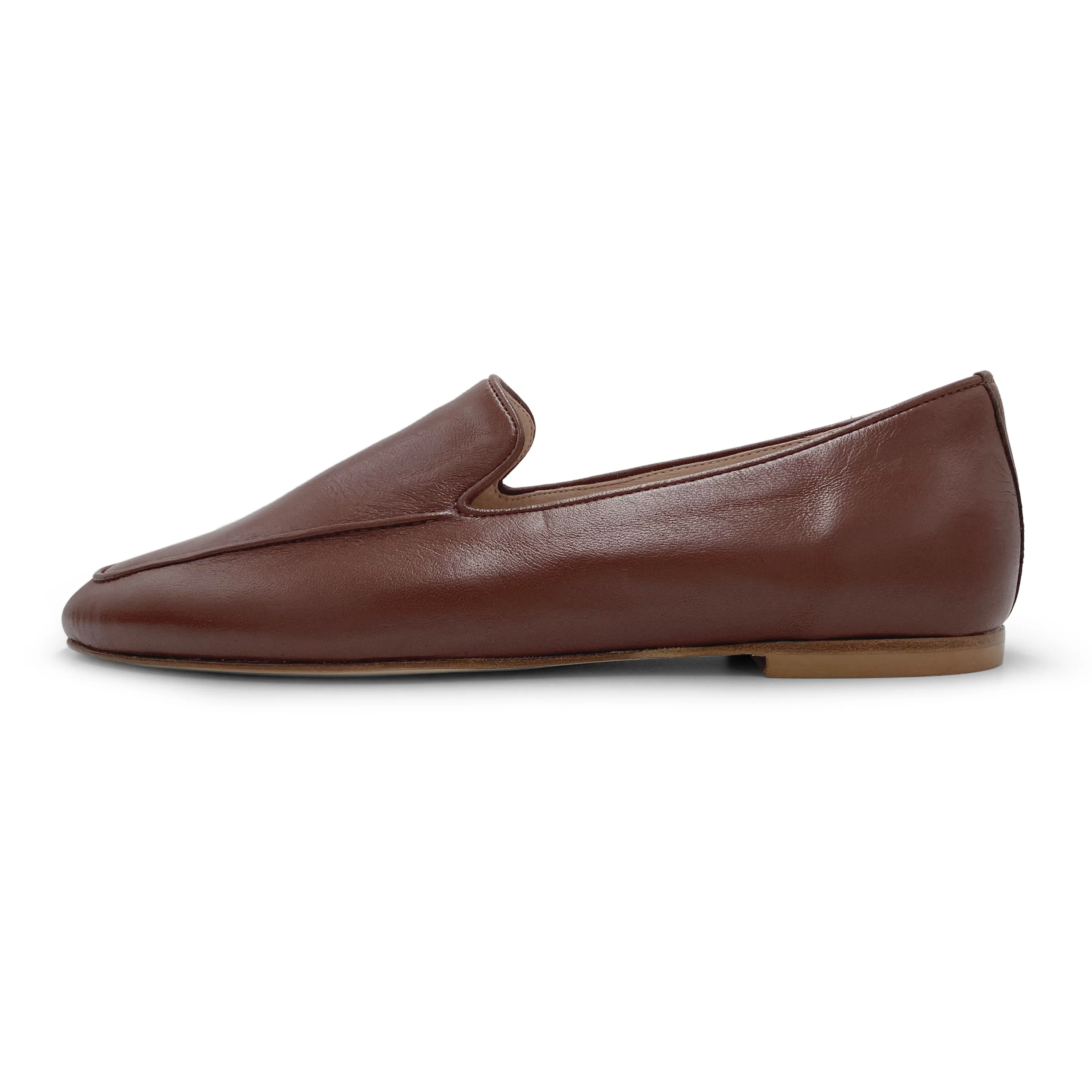 Brown leather women moccasins - Image 3