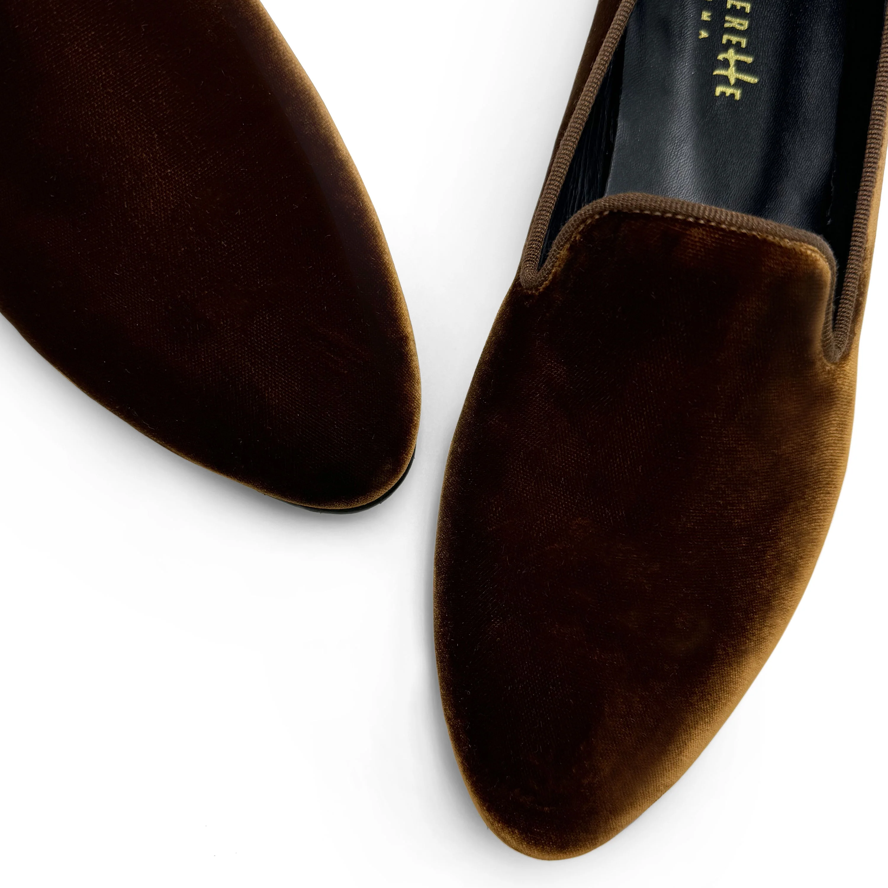 Brown velvet women's loafers - Image 5