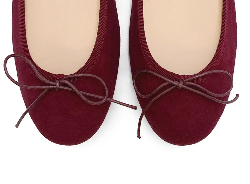 Burgundy suede ballet flats - Image 5