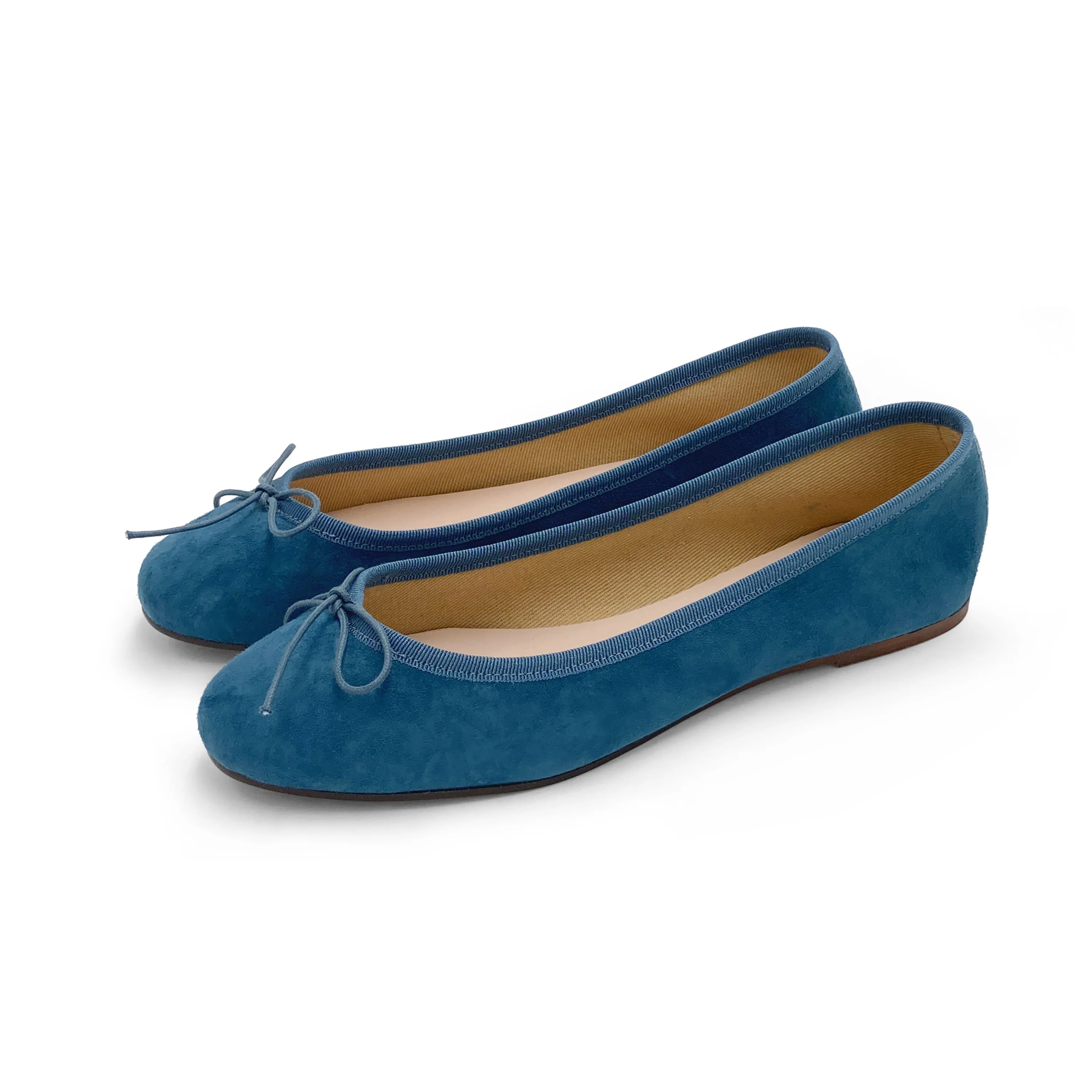 Cerulean blue suede ballet flats - Image 5
