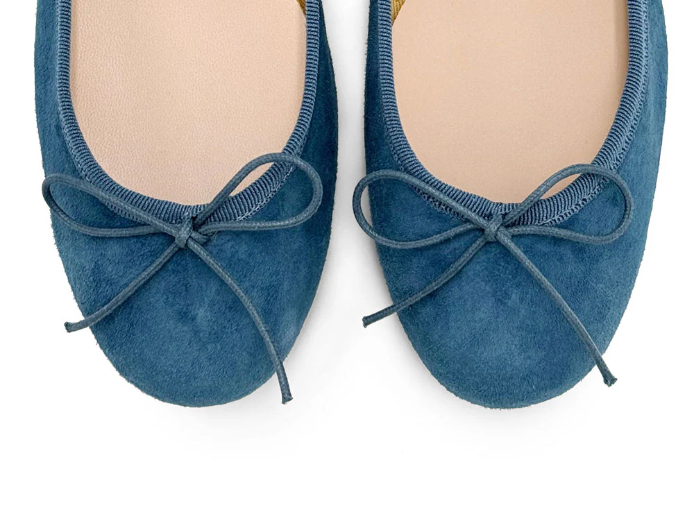 Cerulean blue suede ballet flats - Image 6