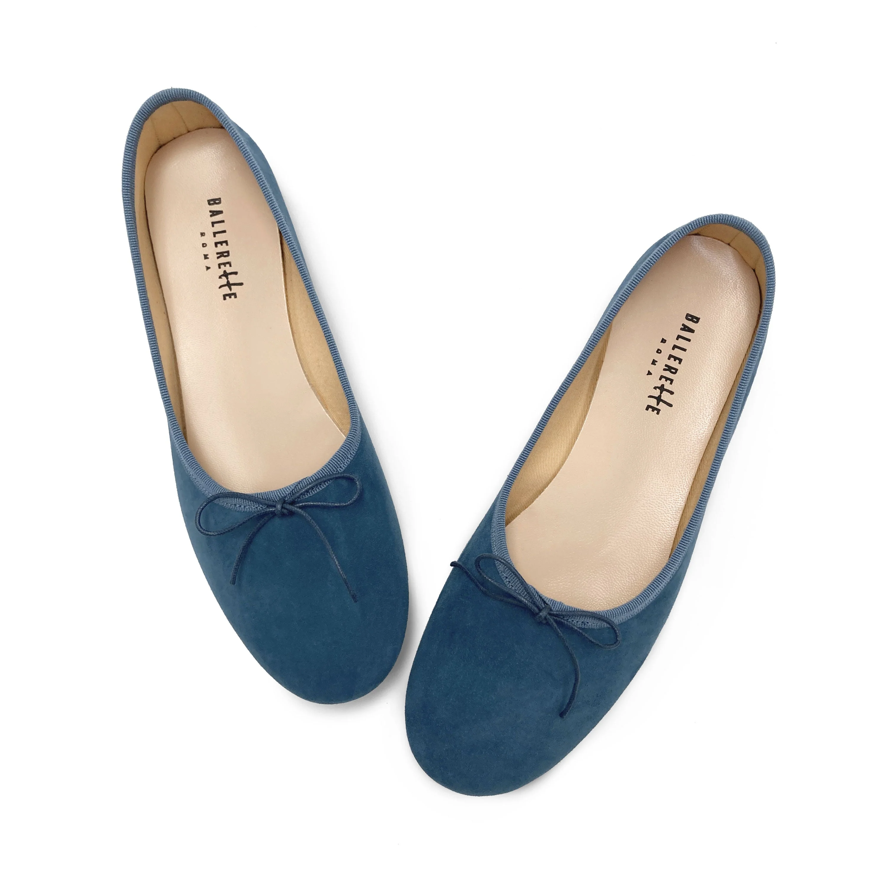 Cerulean blue suede "glove shoes" ballet flats - Image 2