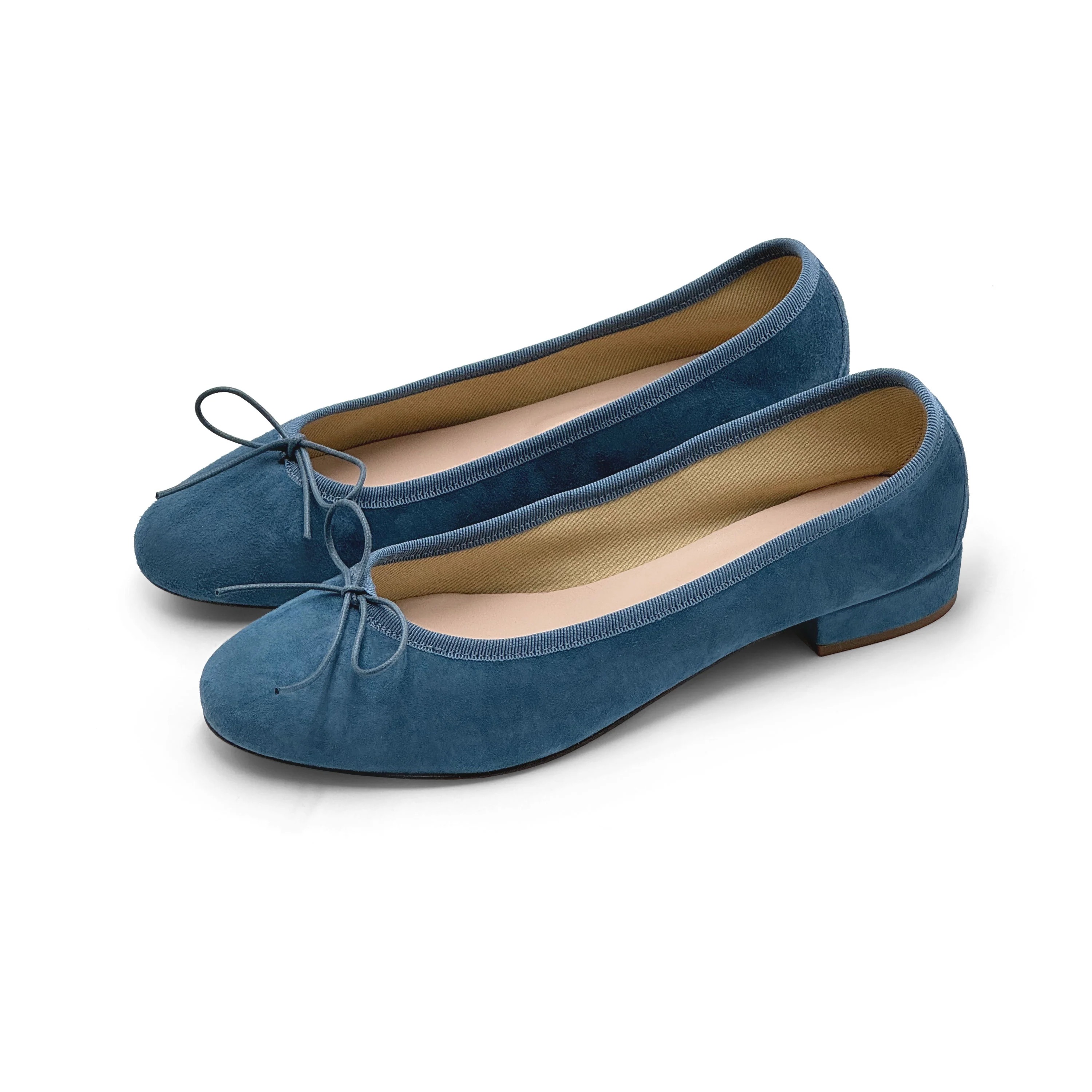 Cerulean suede little heel ballerinas - Image 3