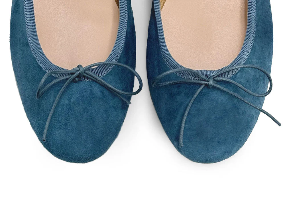 Cerulean suede little heel ballerinas - Image 6