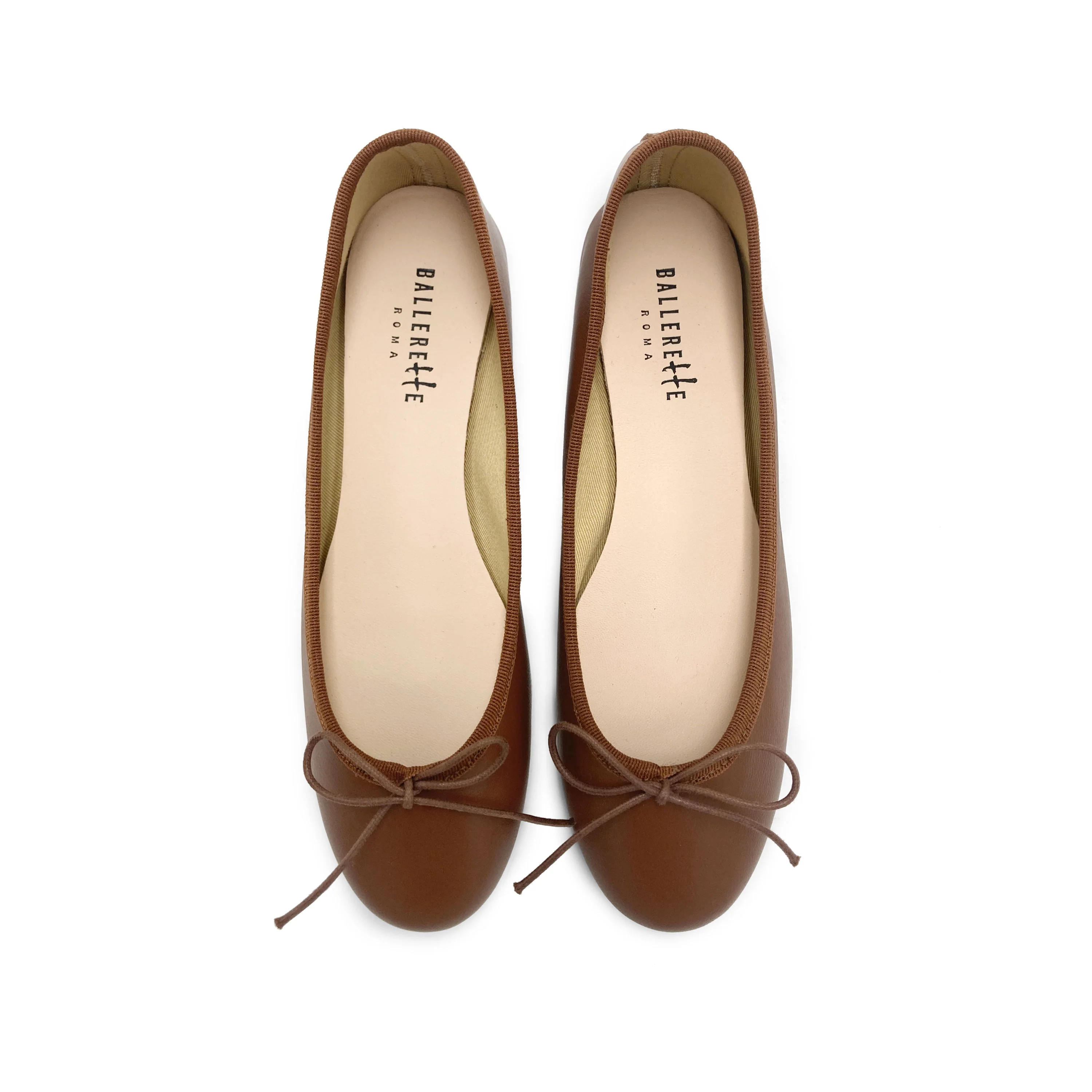 Chocolate Brown Leather Ballet Flats