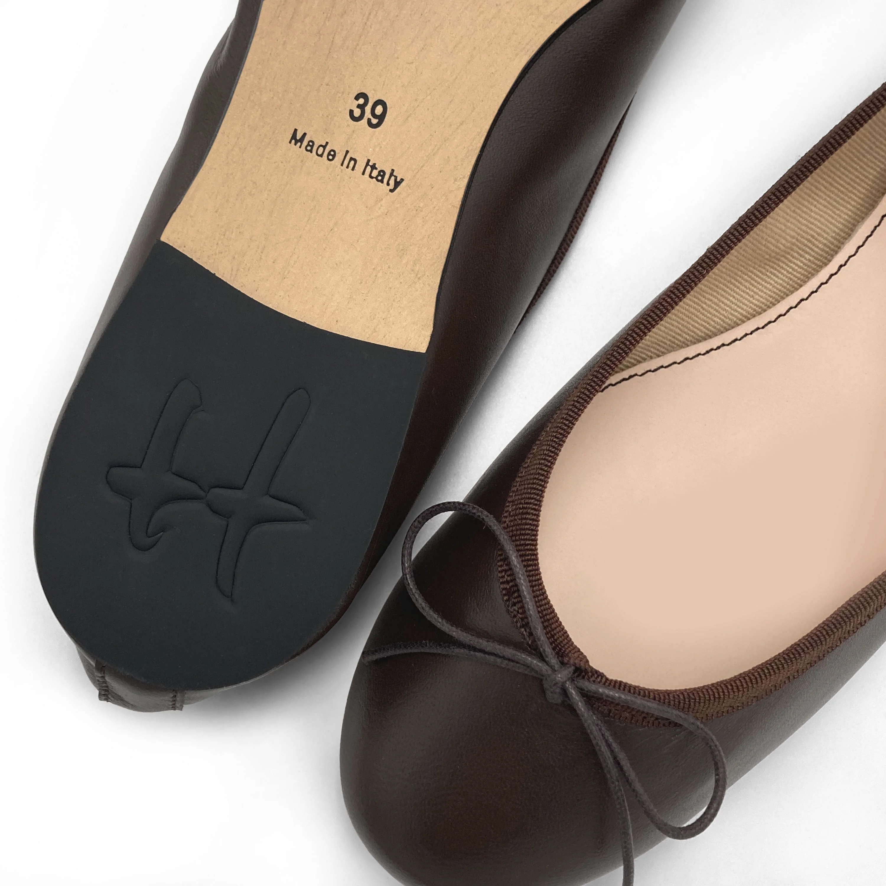 Dark-brown leather ballet flats - Image 4
