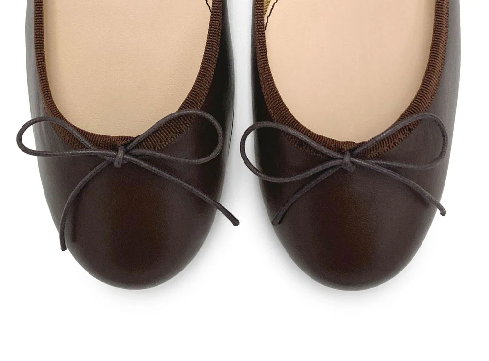 Dark-brown leather ballet flats - Image 5