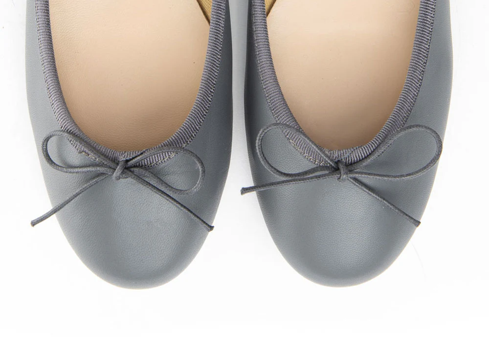 Dark grey leather ballet flats - Image 5
