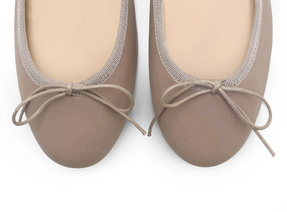 Dove gray leather ballet flats - Image 6