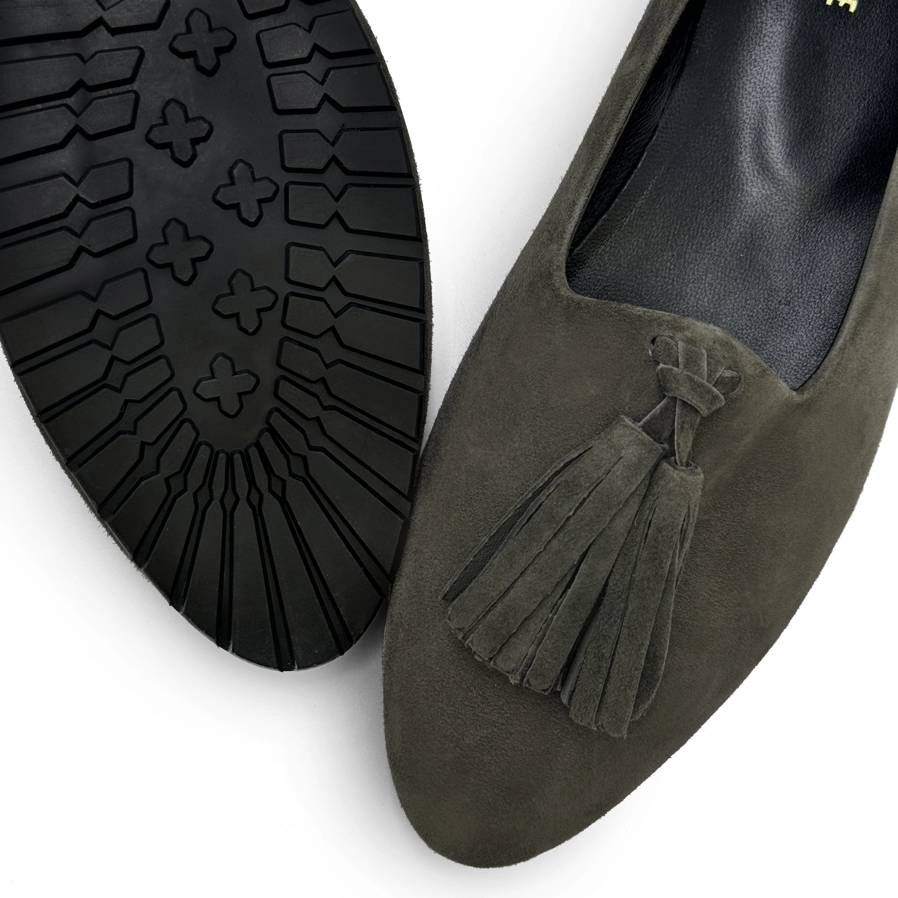 Forest green women moccasins with tassels - Image 2