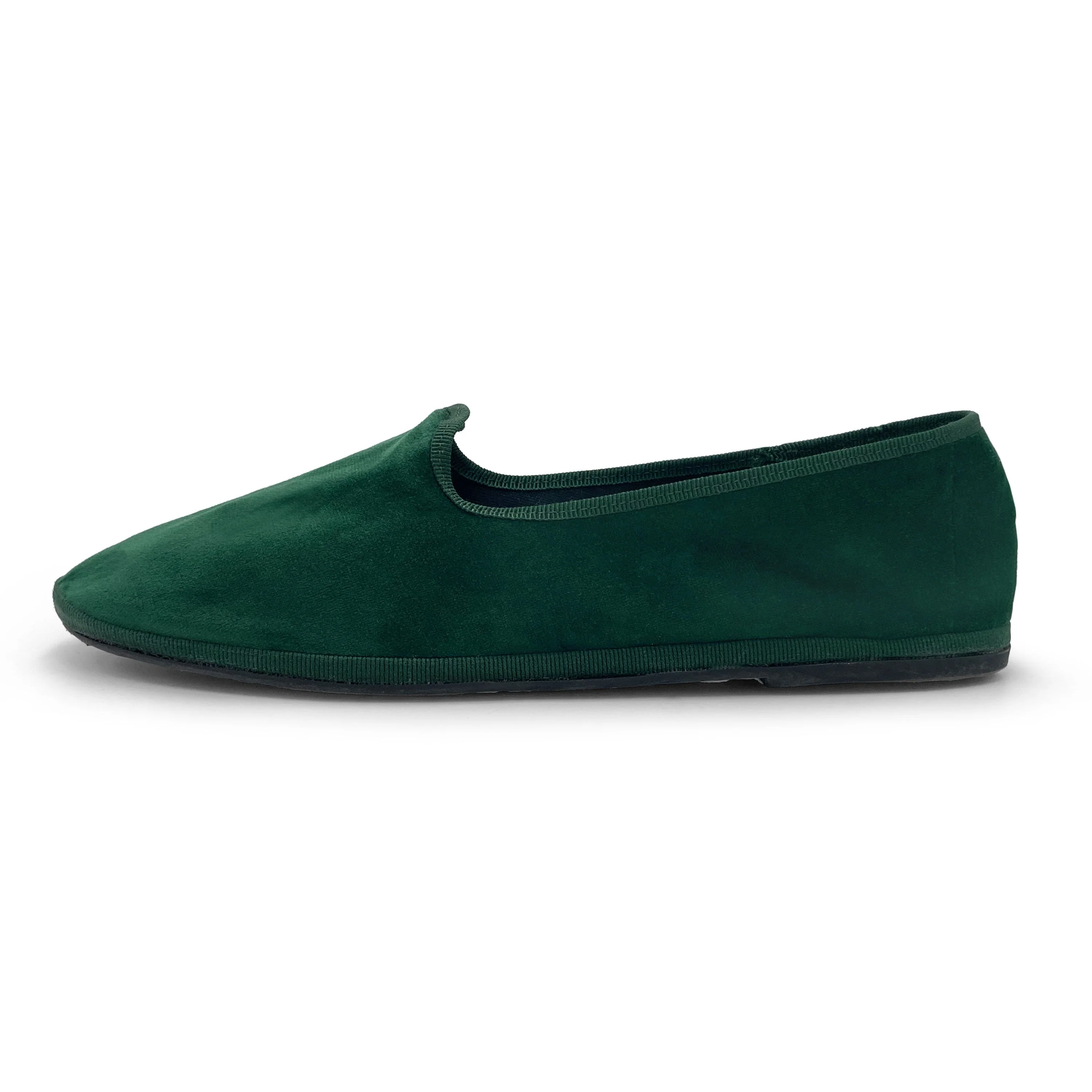 Friulane bottle green velvet slippers - Image 4