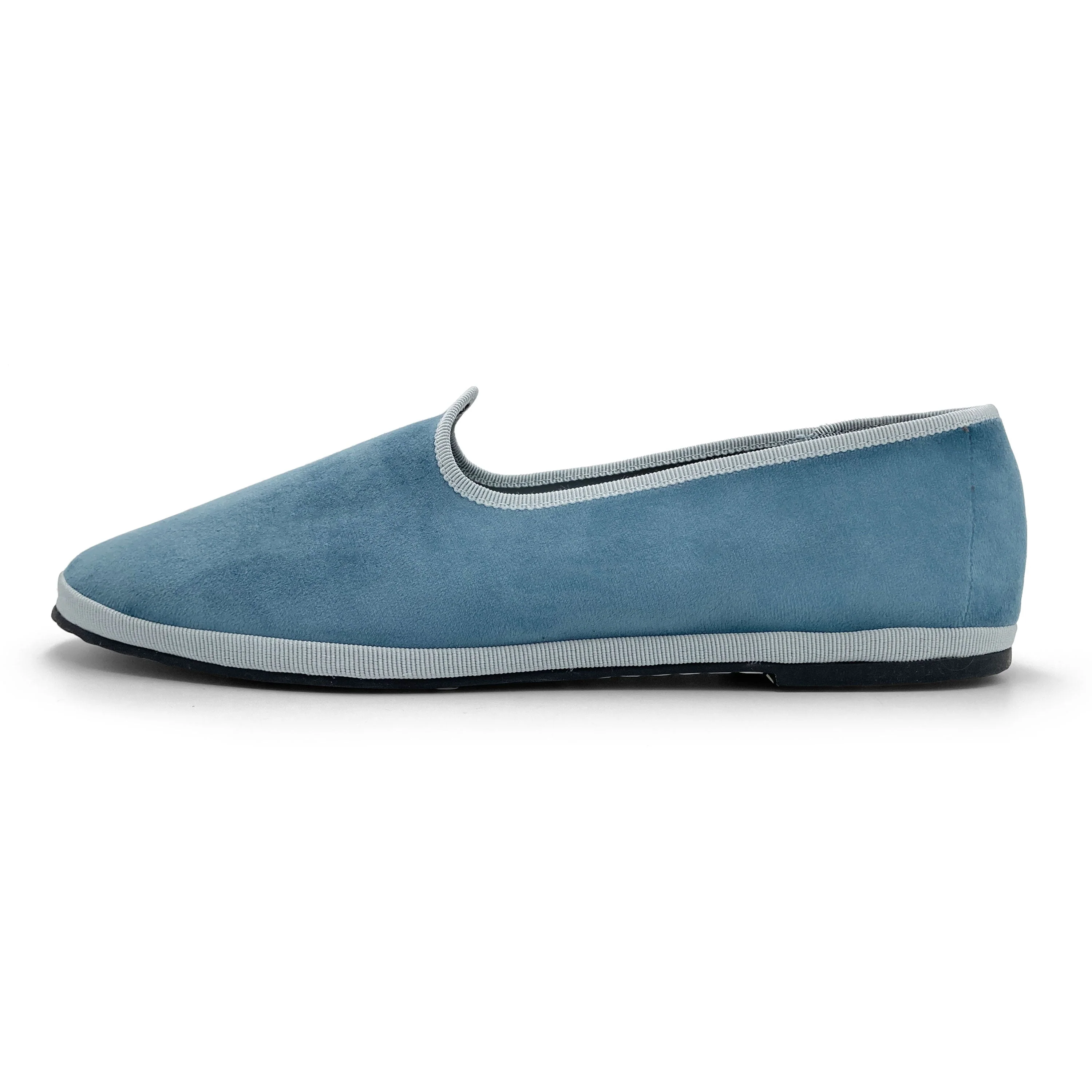 Friulane cerulean blue velvet slippers - Image 4