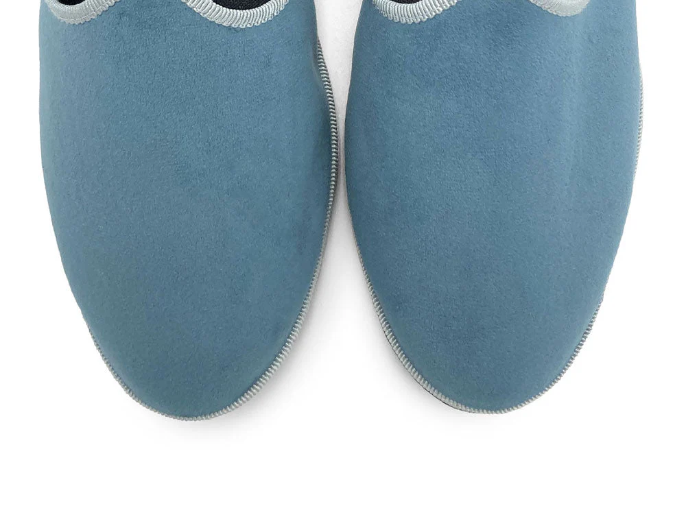Friulane cerulean blue velvet slippers - Image 5