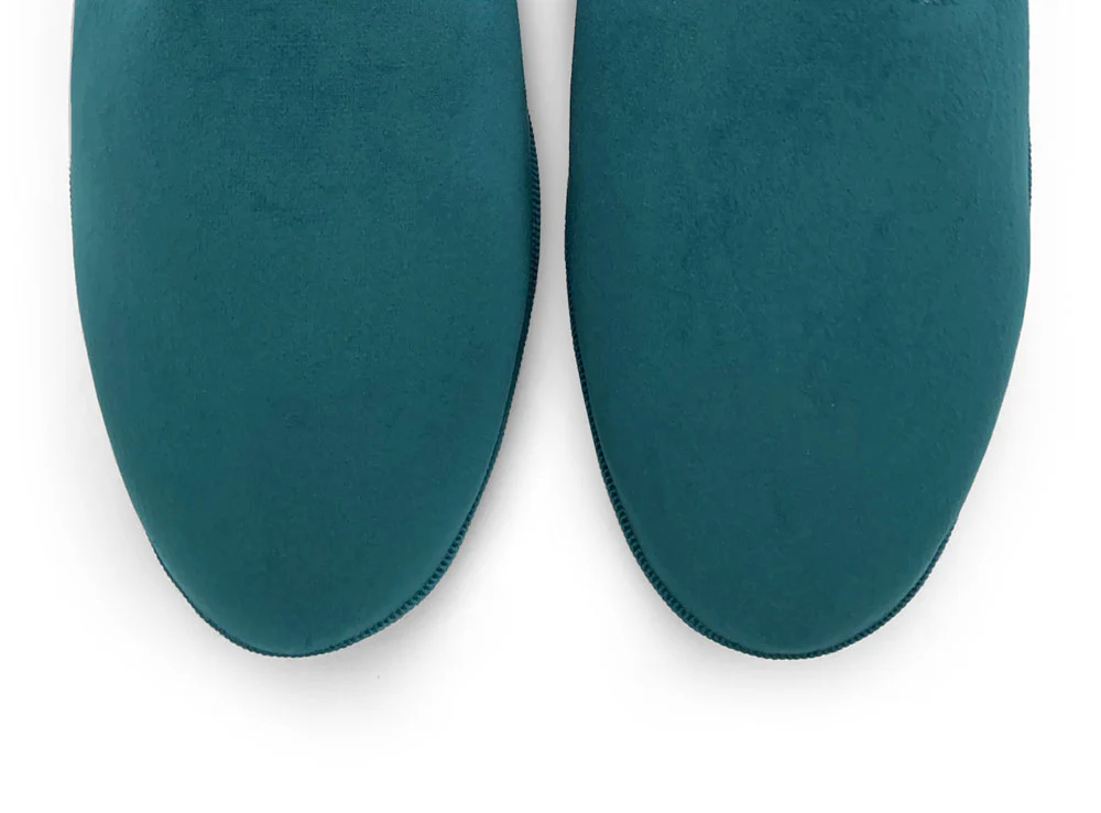 Friulane petrol blue velvet slippers - Image 5