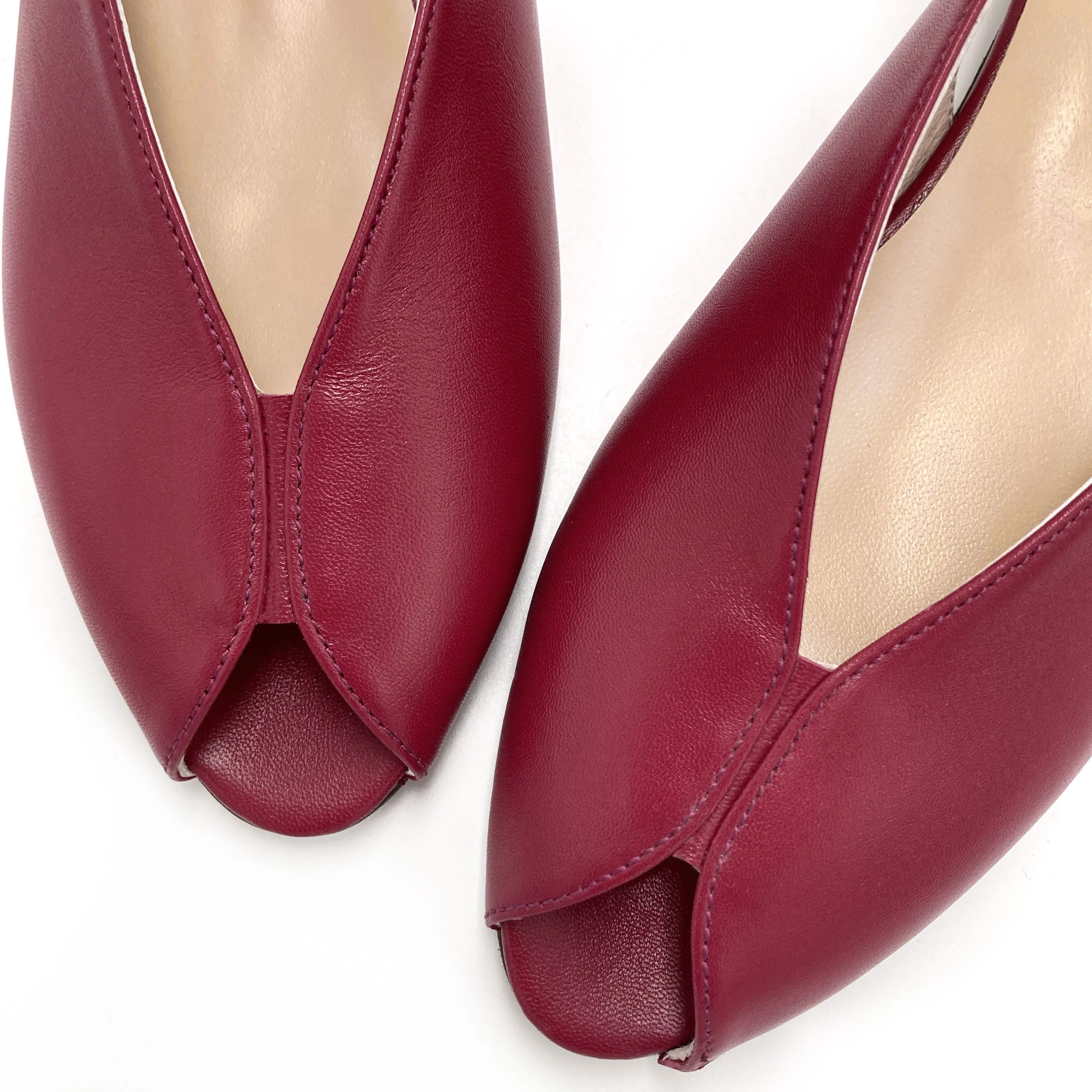 Fuchsia leather open-toe slingbacks - Image 3