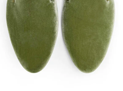 Green velvet women's loafers - Image 6