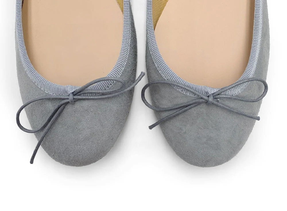 Grey Suede Ballet Flats - Image 5